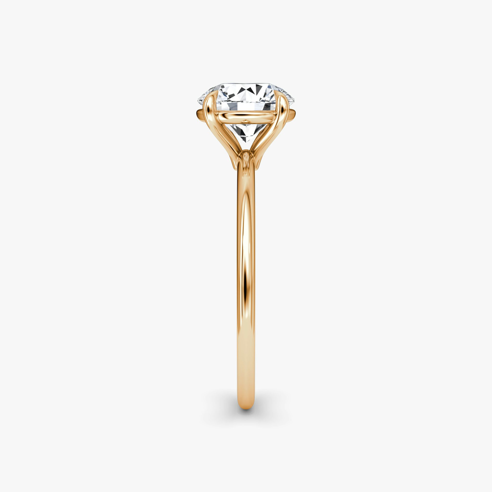 The Petite 4-Prong Solitaire | Round Brilliant | 14k | Rose Gold | bandAccent: Plain | caratWeight: other | diamondOrientation: vertical