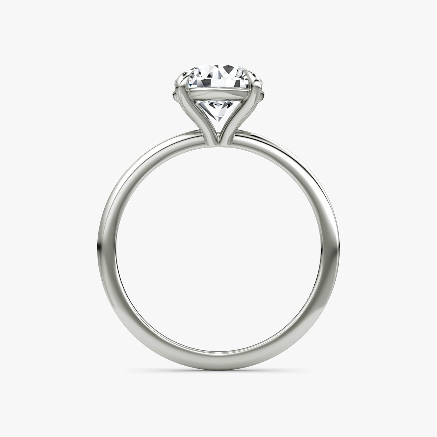The Petite 4-Prong Solitaire | Round Brilliant | Platinum | bandAccent: Plain | caratWeight: 1.0ct | diamondOrientation: vertical
