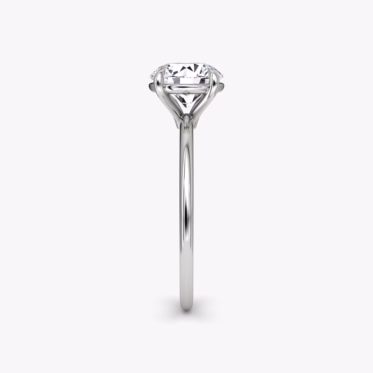Petite 4-Prong | Rund | Platin | bandAccent: Ohne Pavé-Besatz | caratWeight: 1.0ct | diamondOrientation: vertical
