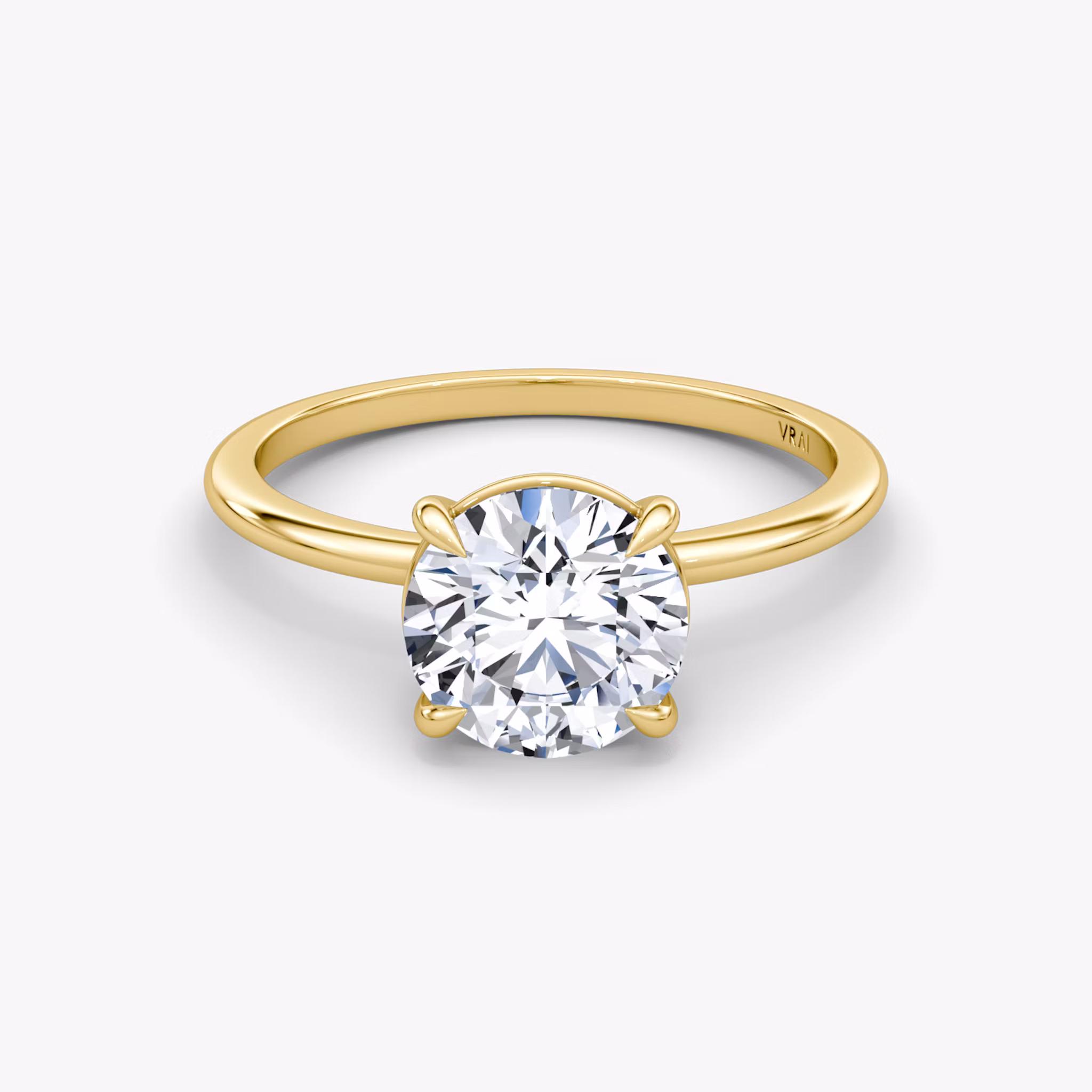 Petite 4-Prong Round Brilliant | Yellow Gold
