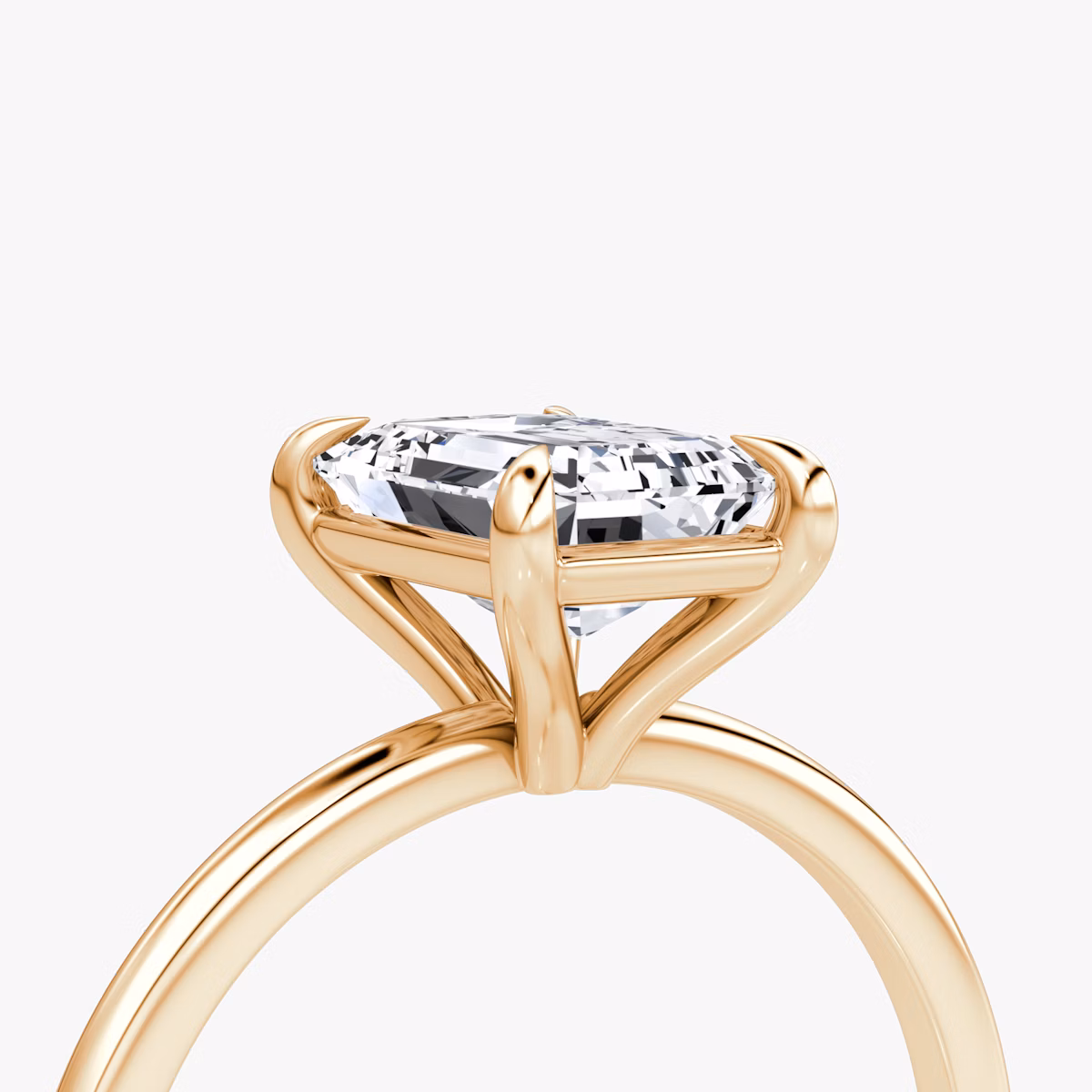 The Petite 4-Prong Solitaire | Emerald | 14k | Rose Gold | bandAccent: Plain | diamondOrientation: vertical | caratWeight: other