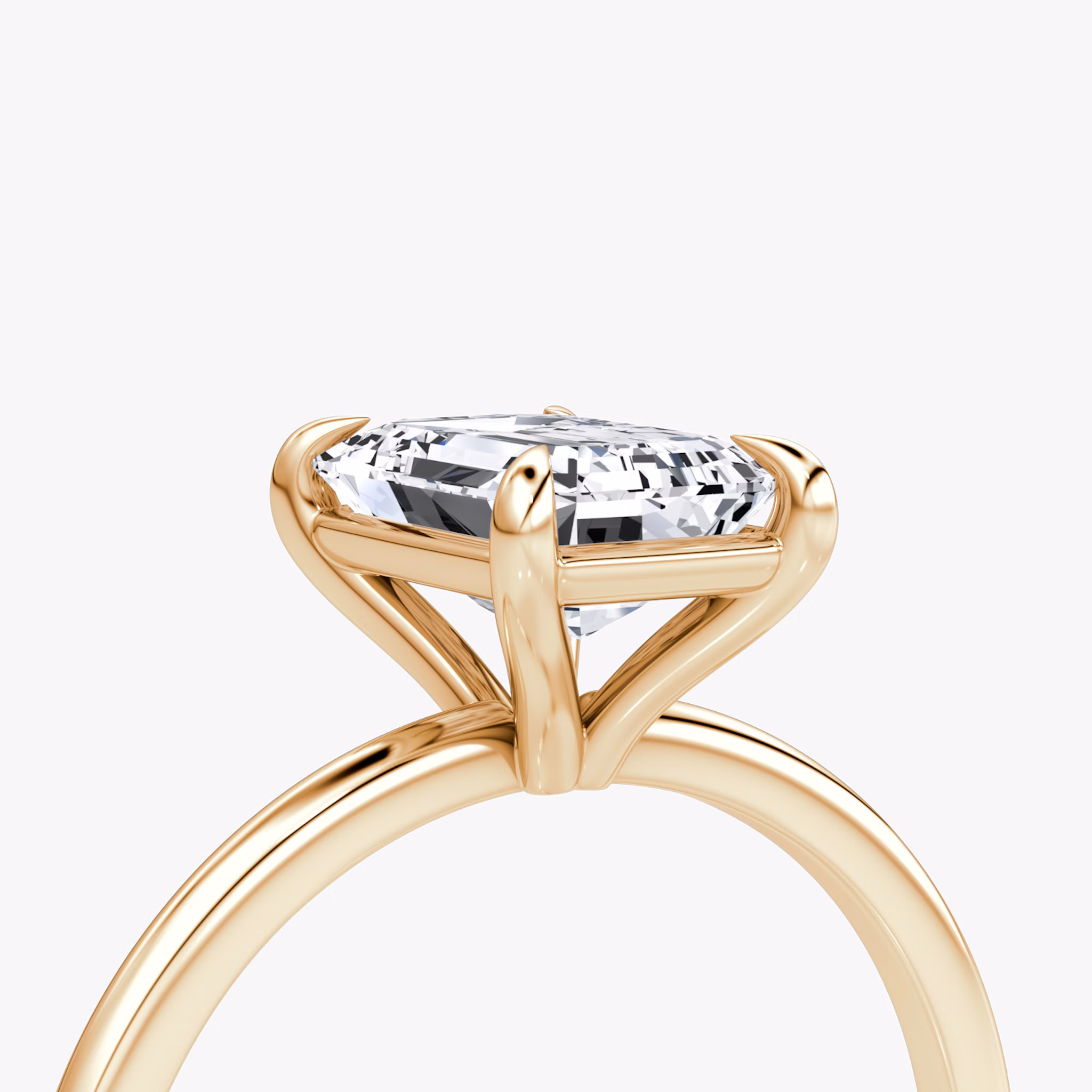 The Petite 4-Prong Solitaire | Emerald | 14k | Rose Gold | bandAccent: Plain | diamondOrientation: vertical | caratWeight: other