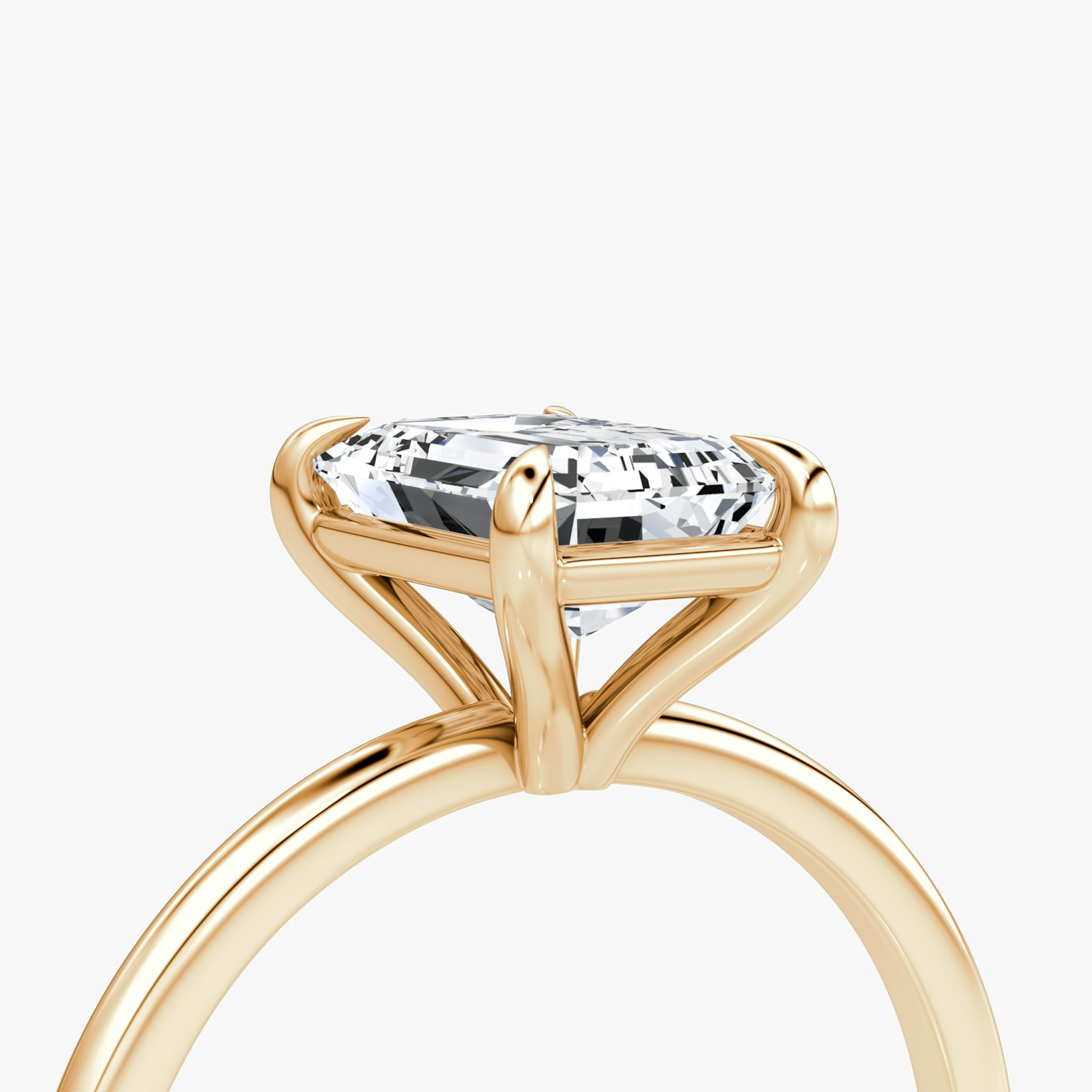 The Petite 4-Prong Solitaire | Emerald | 14k | Rose Gold | bandAccent: Plain | diamondOrientation: vertical | caratWeight: other
