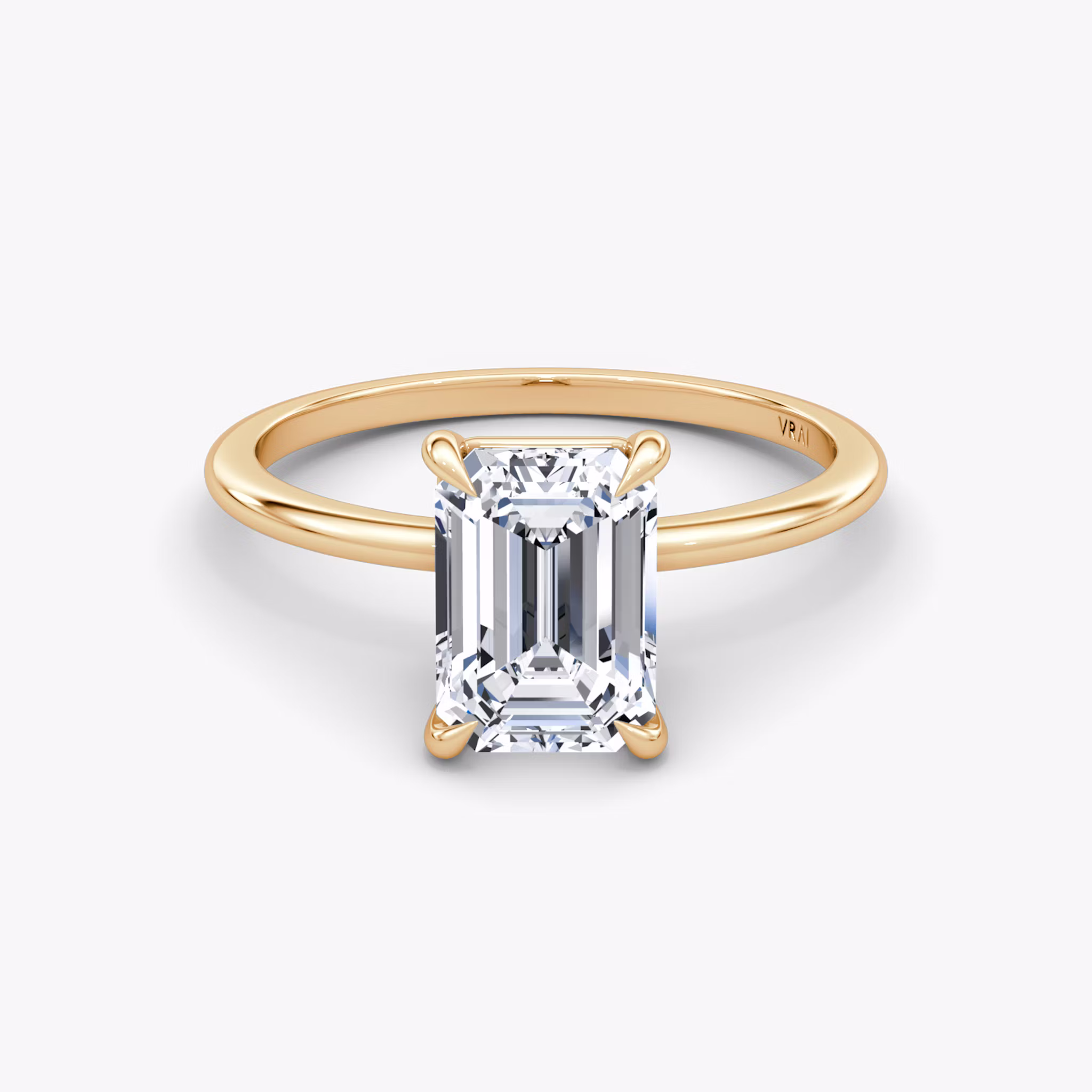 Petite 4-Prong Emerald | Rose Gold