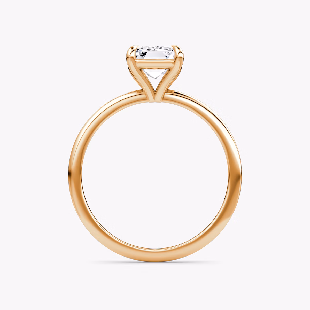 The Petite 4-Prong Solitaire | Emerald | 14k | Rose Gold | bandAccent: Plain | diamondOrientation: vertical | caratWeight: other