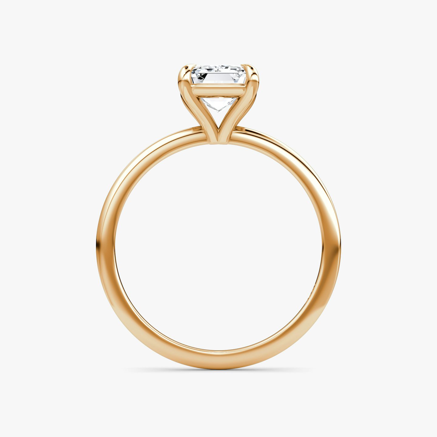 The Petite 4-Prong Solitaire | Emerald | 14k | Rose Gold | bandAccent: Plain | diamondOrientation: vertical | caratWeight: other