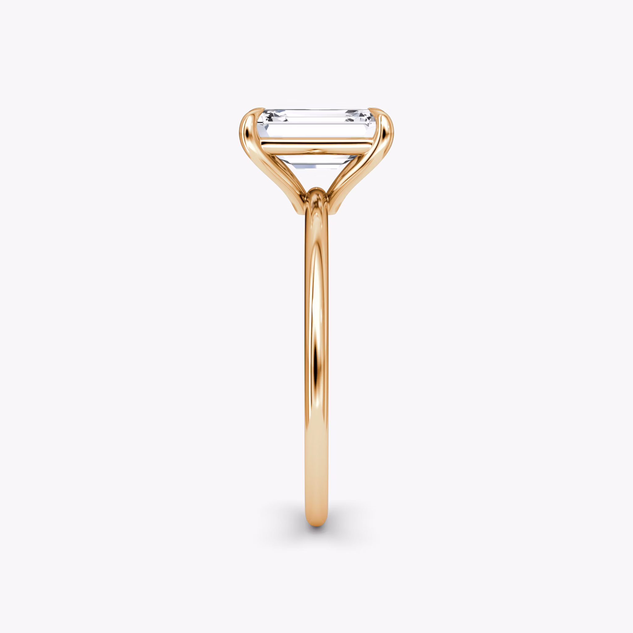 The Petite 4-Prong Solitaire | Emerald | 14k | Rose Gold | bandAccent: Plain | diamondOrientation: vertical | caratWeight: other