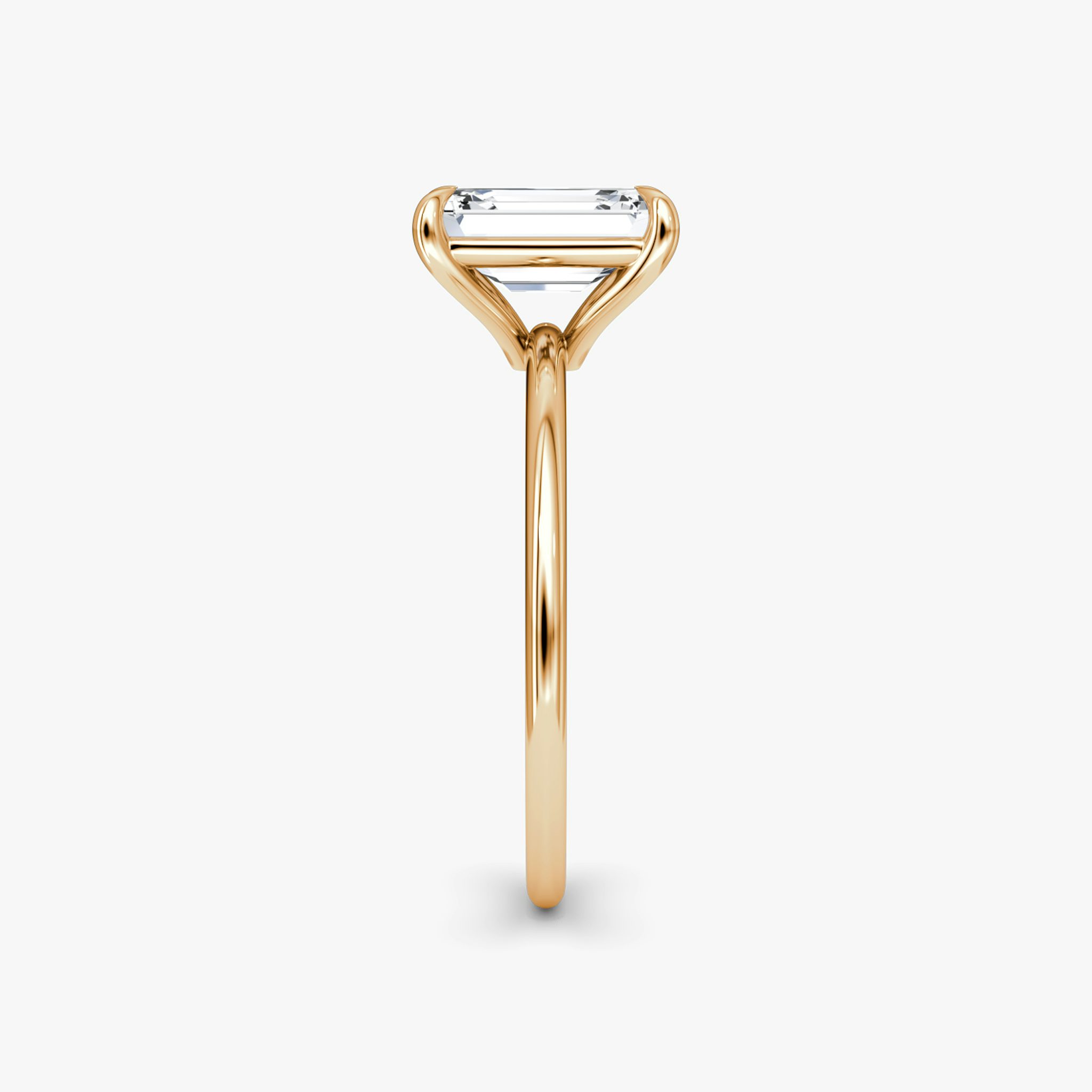 The Petite 4-Prong Solitaire | Emerald | 14k | Rose Gold | bandAccent: Plain | diamondOrientation: vertical | caratWeight: other