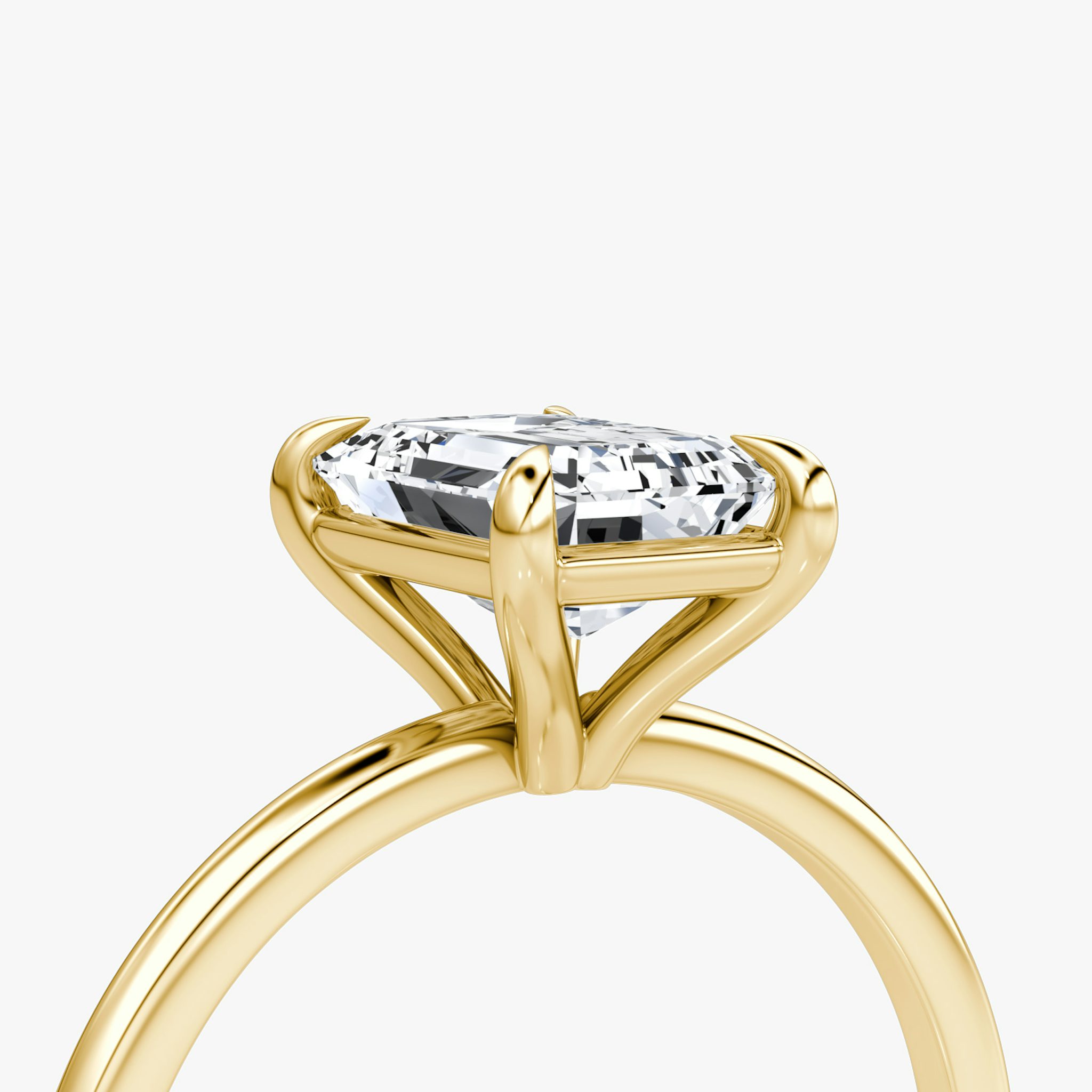 The Petite 4-Prong Solitaire | Emerald | 18k | Yellow Gold | bandAccent: Plain | diamondOrientation: vertical | caratWeight: other