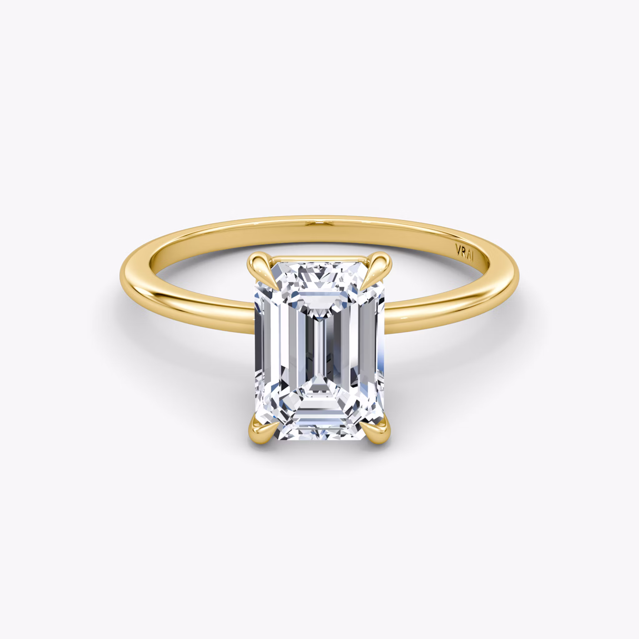 Petite 4-Prong Emerald | Yellow Gold