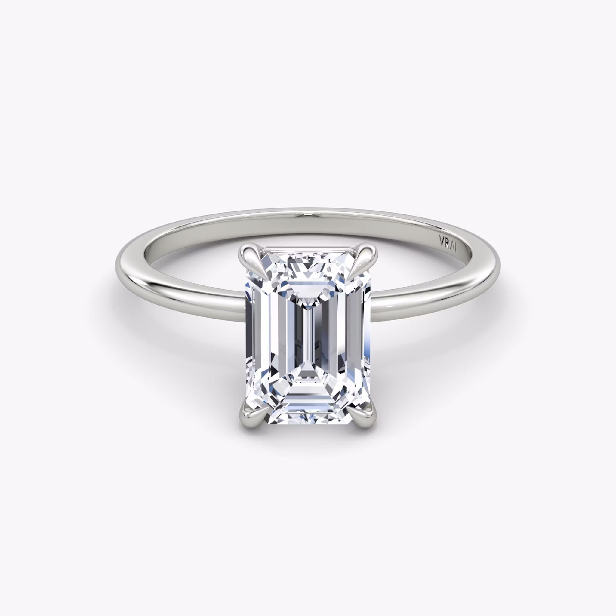 Petite 4-Prong Emerald | White Gold