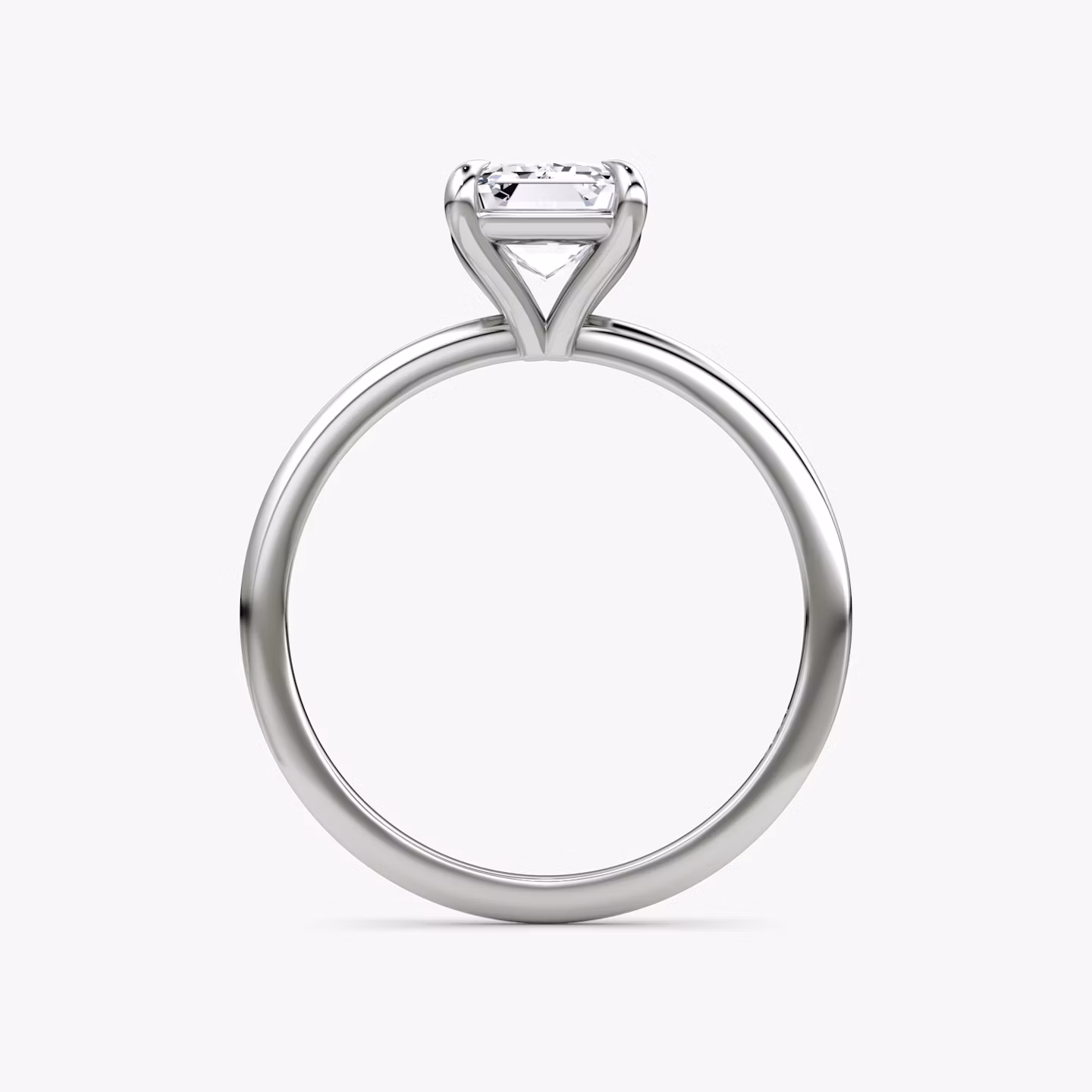 The Petite 4-Prong Solitaire | Emerald | Platinum | bandAccent: Plain | diamondOrientation: vertical | caratWeight: other
