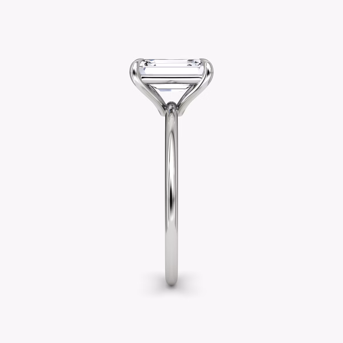 The Petite 4-Prong Solitaire | Emerald | Platinum | bandAccent: Plain | diamondOrientation: vertical | caratWeight: other