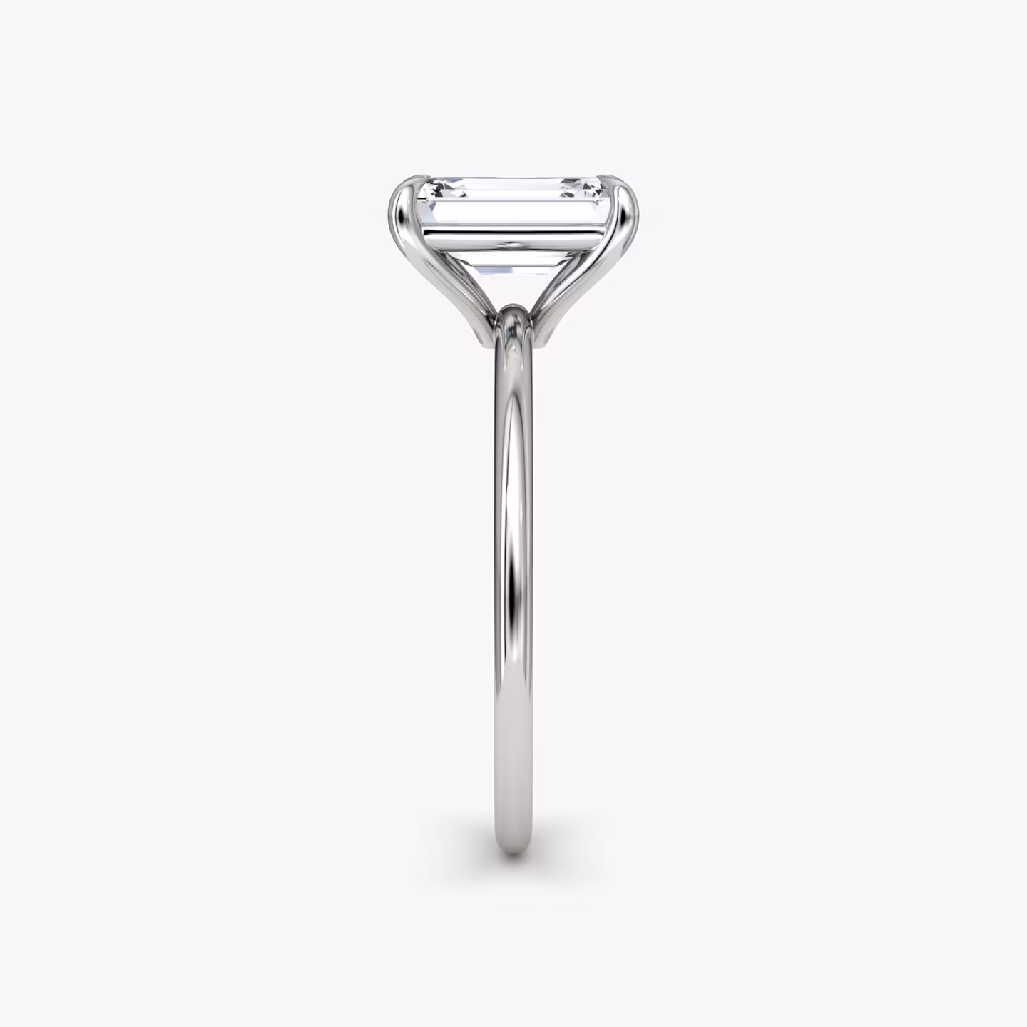 The Petite 4-Prong Solitaire | Emerald | Platinum | bandAccent: Plain | diamondOrientation: vertical | caratWeight: other