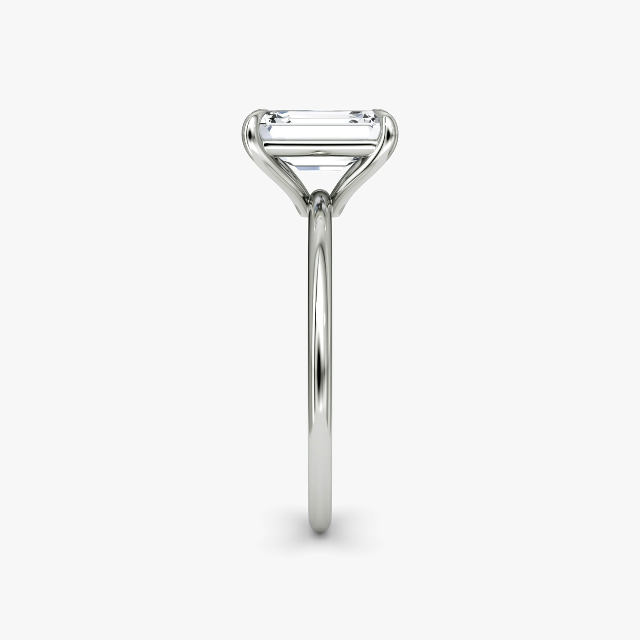 The Petite 4-Prong Solitaire | Emerald | 18k | White Gold | bandAccent: Plain | diamondOrientation: vertical | caratWeight: other