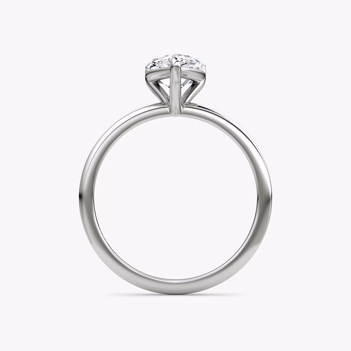 The Petite 4-Prong Solitaire | Pear | 18k | White Gold | bandAccent: Plain | diamondOrientation: vertical | caratWeight: other
