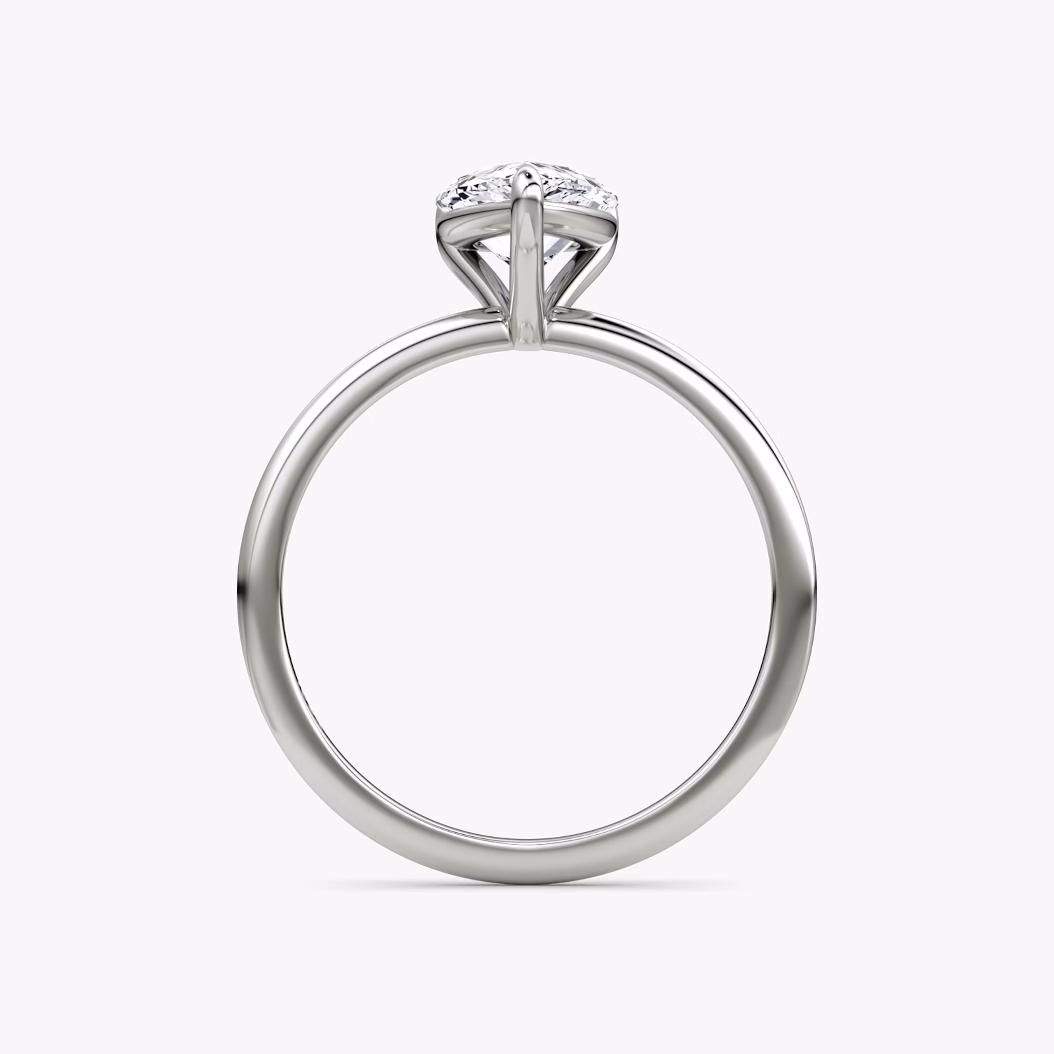 The Petite 4-Prong Solitaire | Pear | Platinum | bandAccent: Plain | diamondOrientation: vertical | caratWeight: other