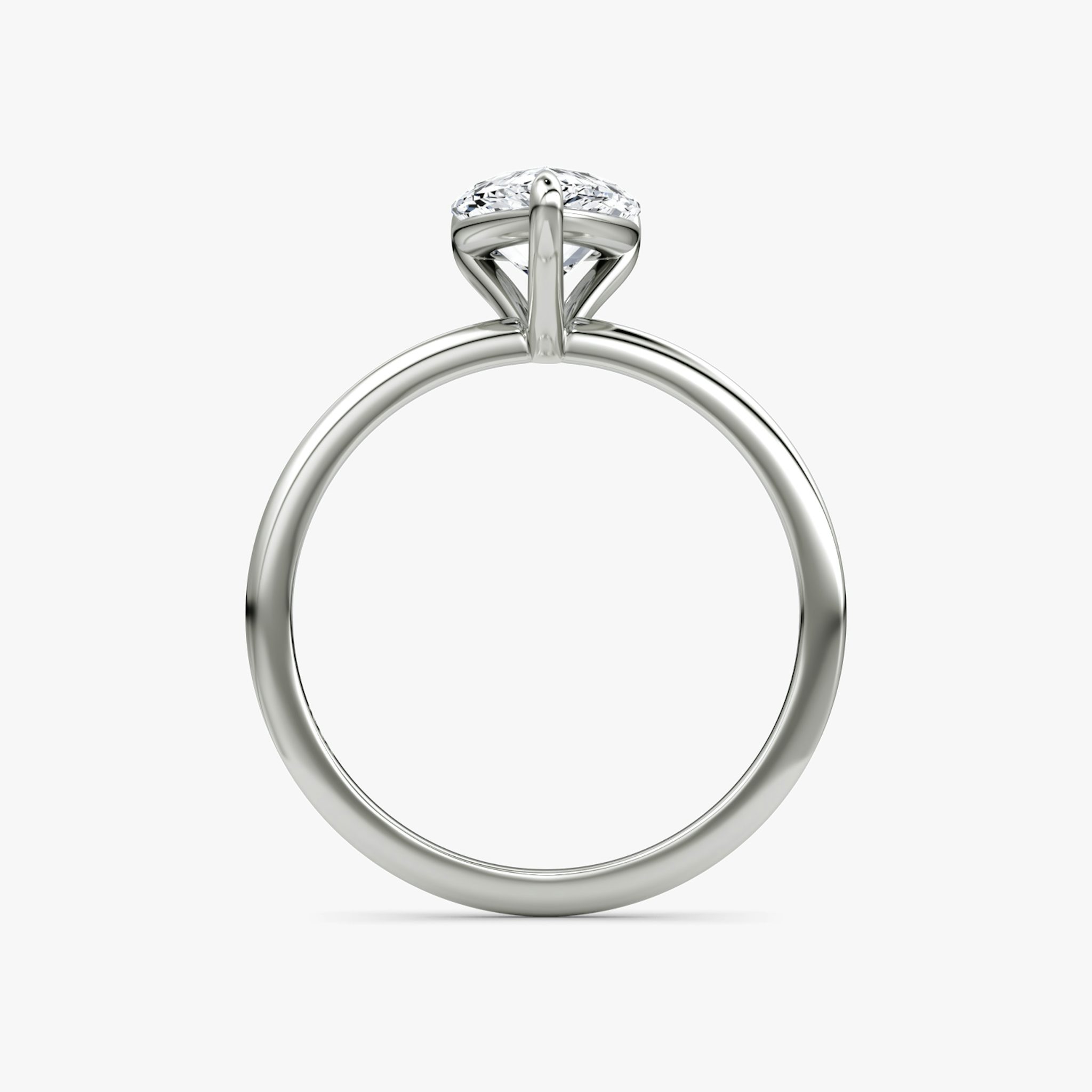 The Petite 4-Prong Solitaire | Pear | Platinum | bandAccent: Plain | diamondOrientation: vertical | caratWeight: other
