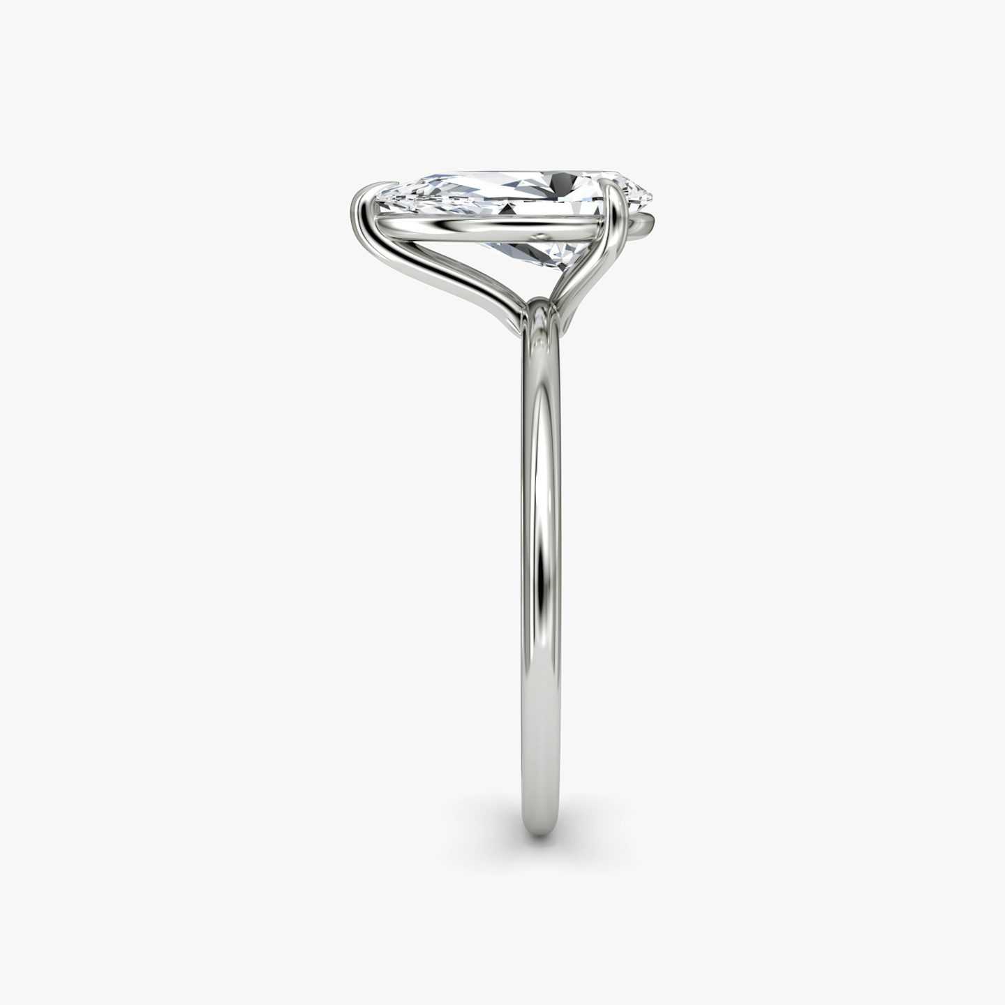 The Petite 4-Prong Solitaire | Pear | 18k | White Gold | bandAccent: Plain | diamondOrientation: vertical | caratWeight: other