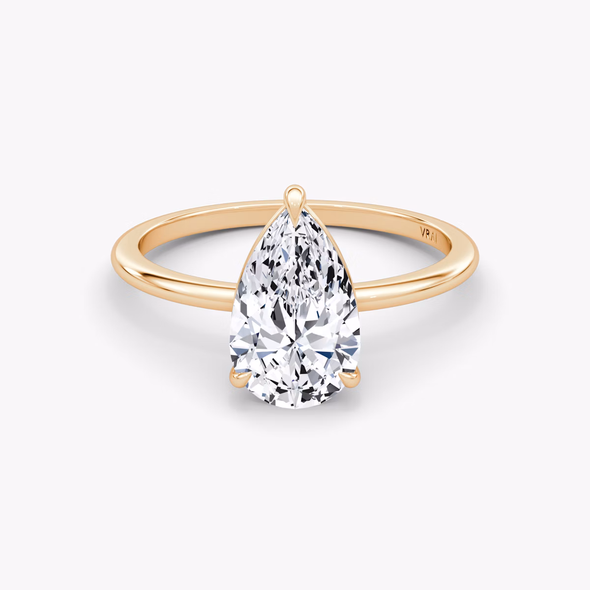 Petite 4-Prong | Tropfen | 14k | Roségold | bandAccent: Ohne Pavé-Besatz | diamondOrientation: vertical | caratWeight: other