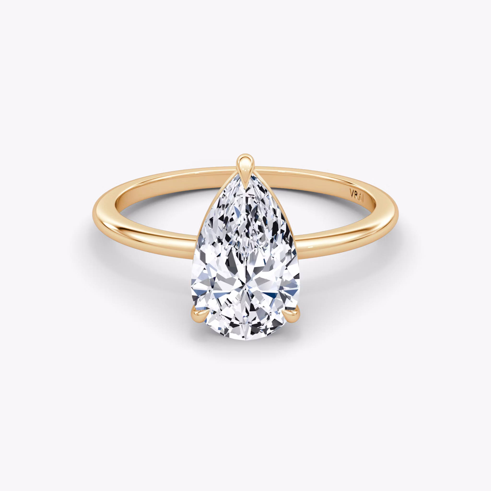 Petite 4-Prong Pear | Rose Gold