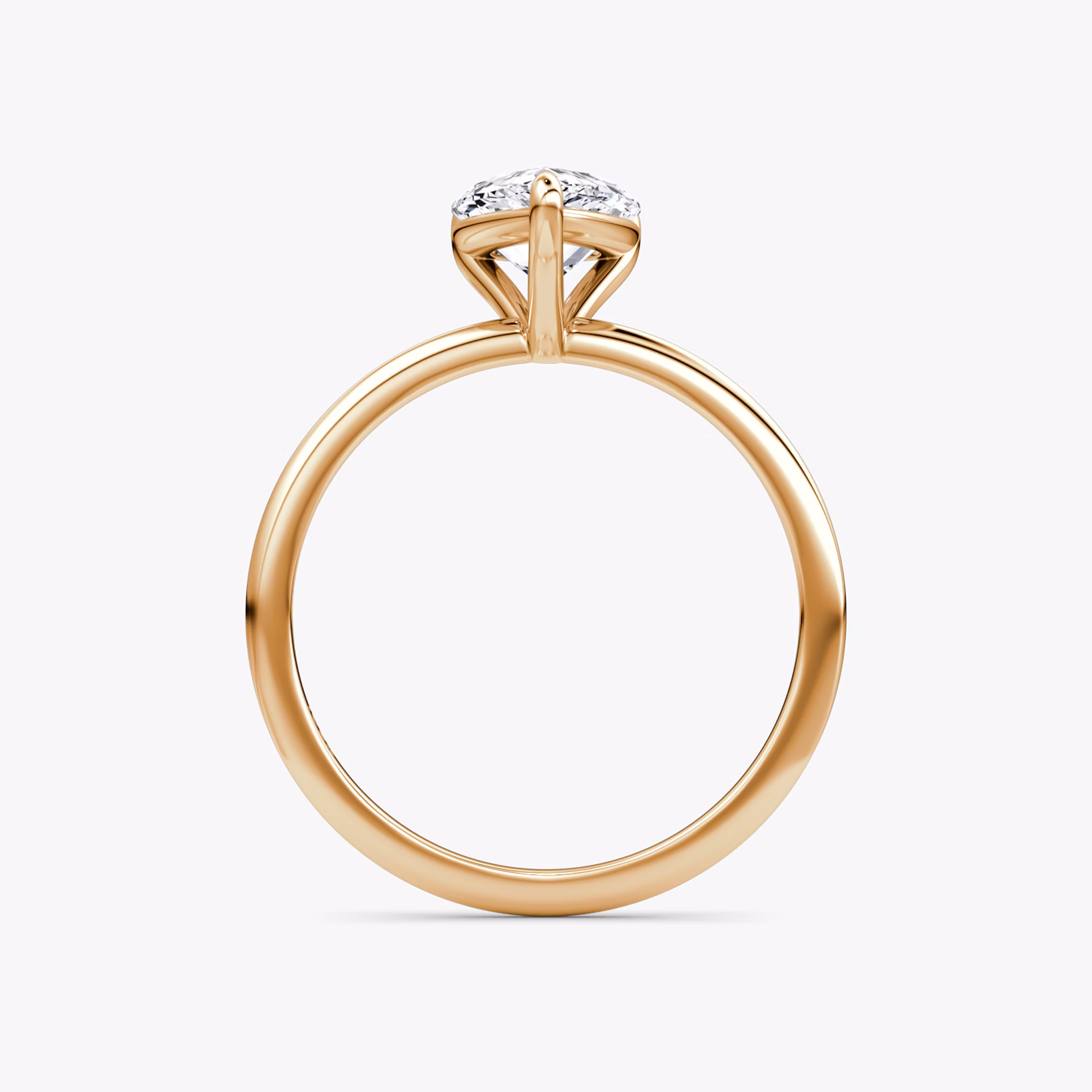 The Petite 4-Prong Solitaire | Pear | 14k | Rose Gold | bandAccent: Plain | diamondOrientation: vertical | caratWeight: other