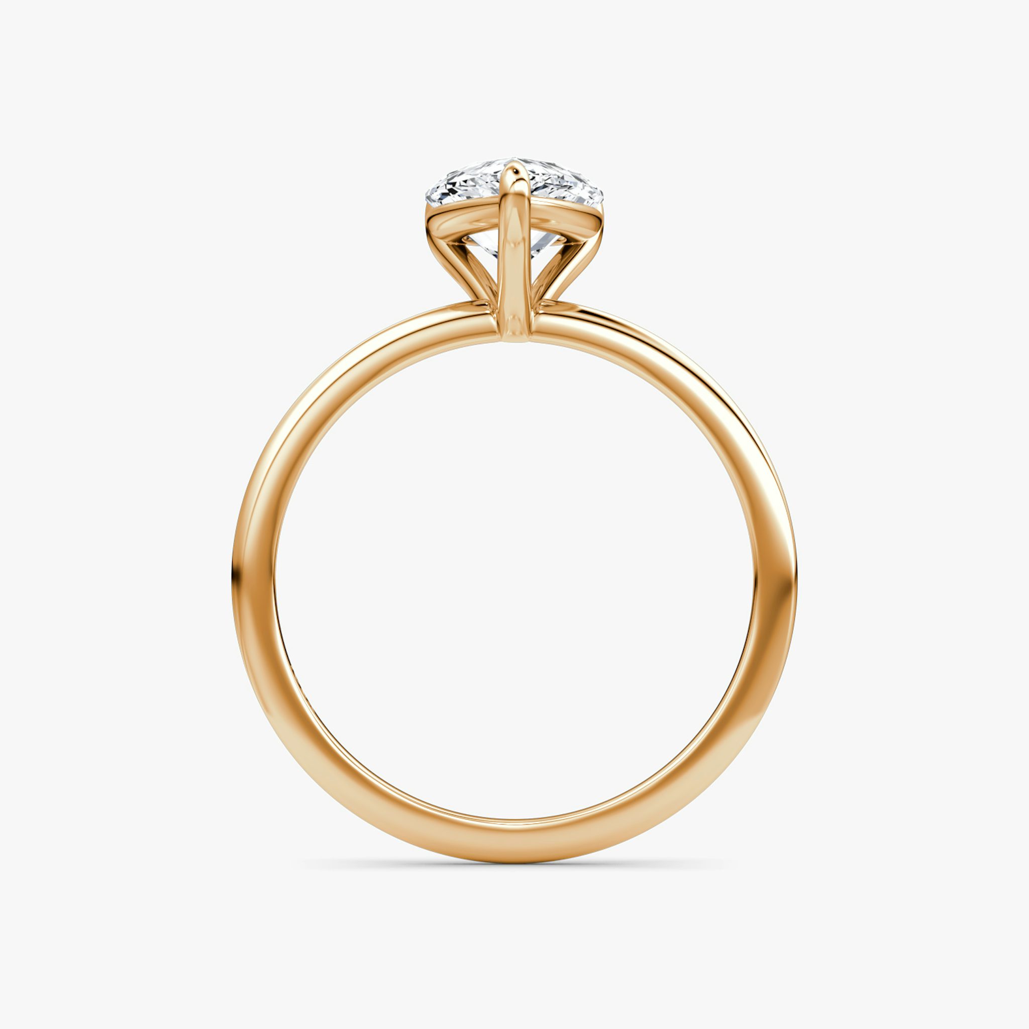 The Petite 4-Prong Solitaire | Pear | 14k | Rose Gold | bandAccent: Plain | diamondOrientation: vertical | caratWeight: other