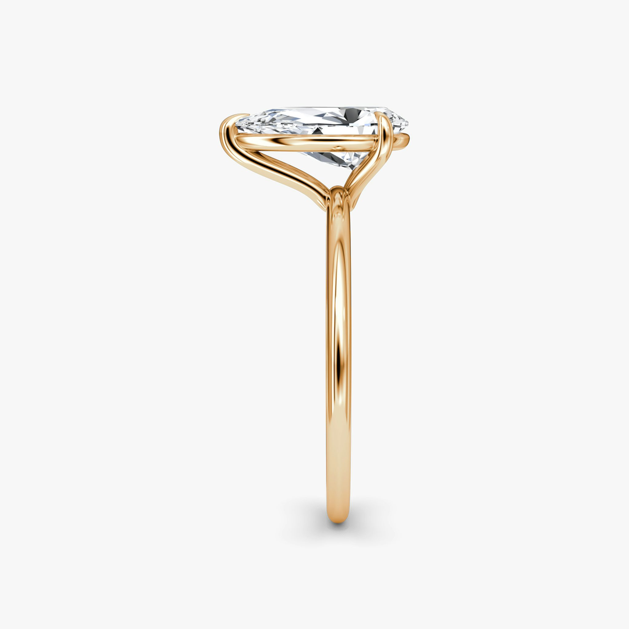 The Petite 4-Prong Solitaire | Pear | 14k | Rose Gold | bandAccent: Plain | diamondOrientation: vertical | caratWeight: other