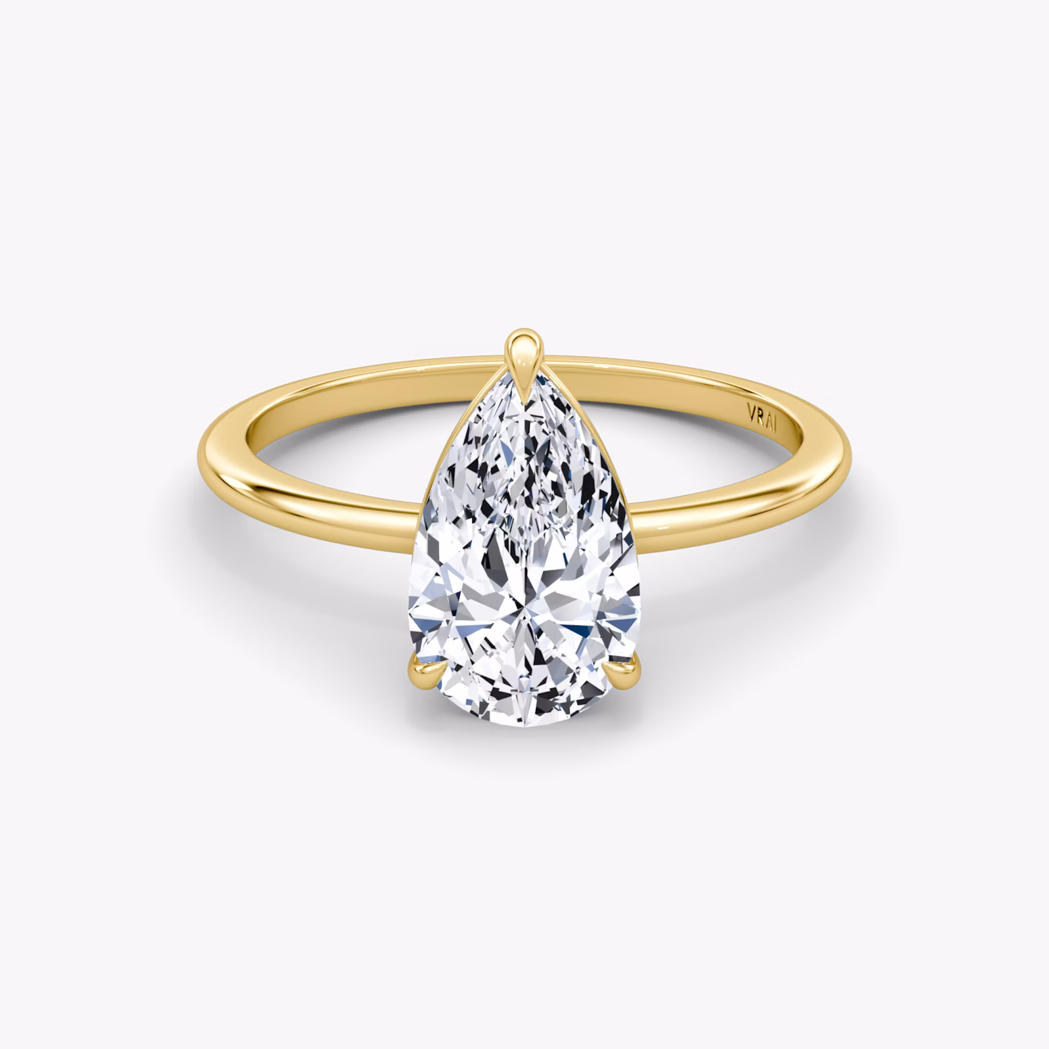 Petite 4-Prong Pear | Yellow Gold