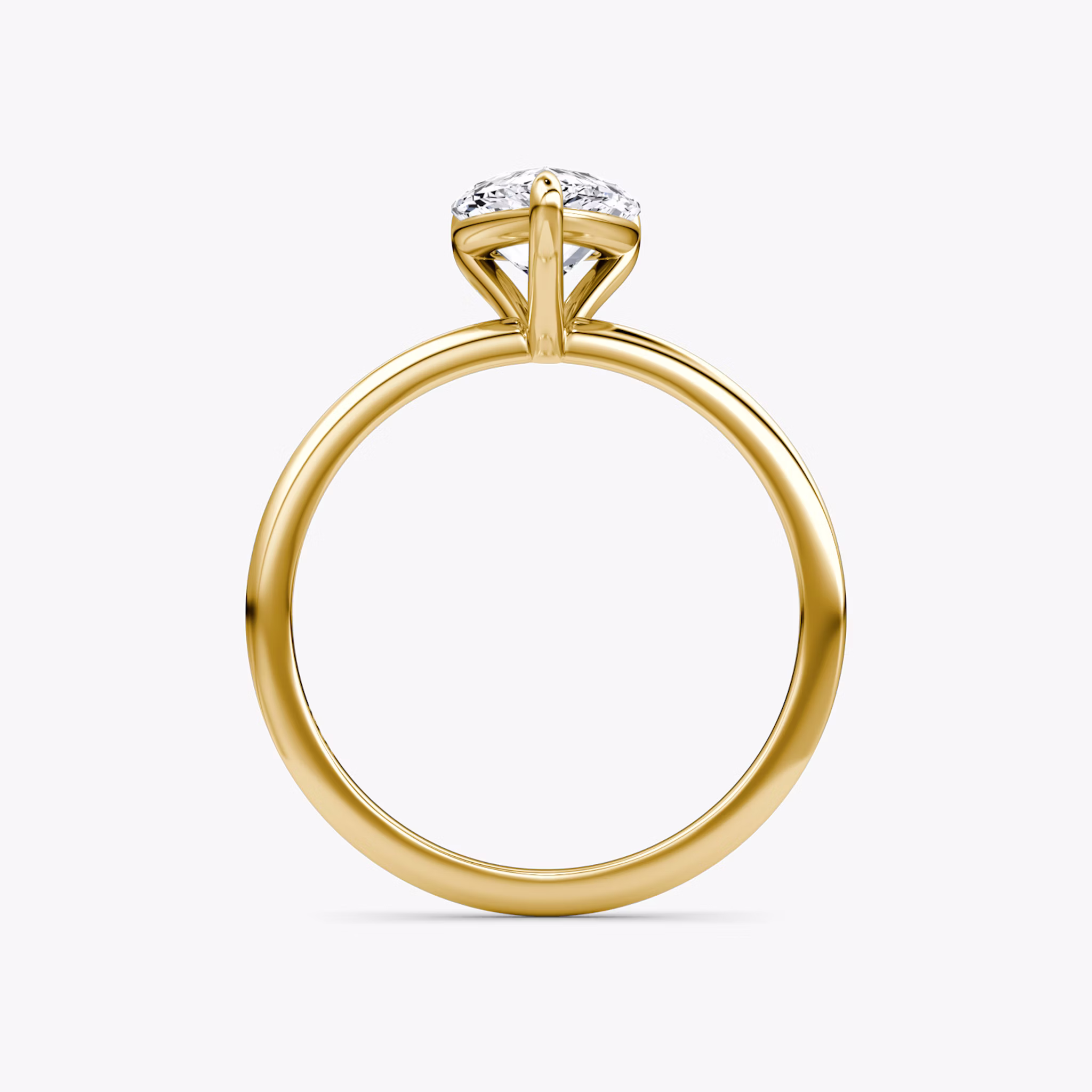 The Petite 4-Prong Solitaire | Pear | 18k | Yellow Gold | bandAccent: Plain | diamondOrientation: vertical | caratWeight: other