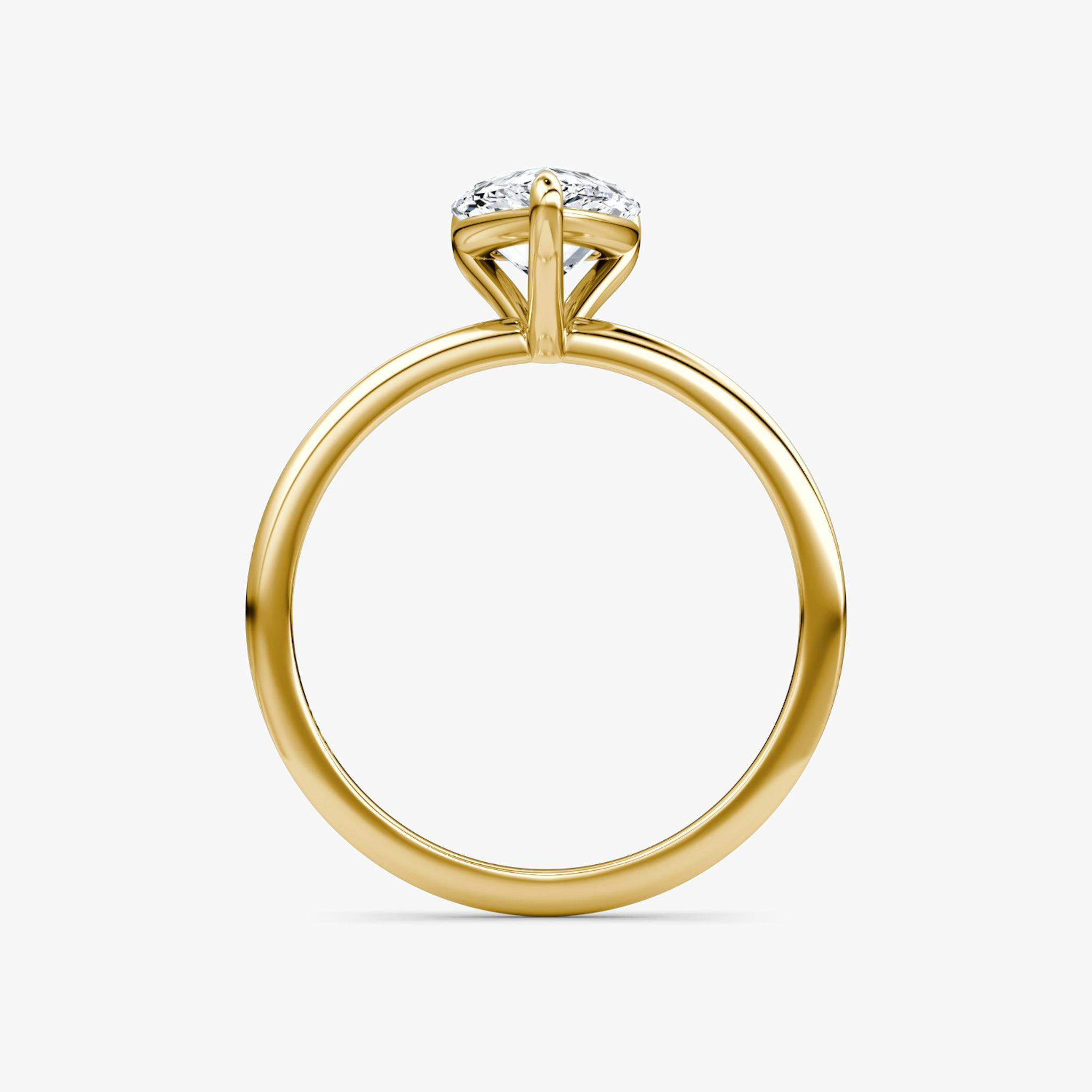 The Petite 4-Prong Solitaire | Pear | 18k | Yellow Gold | bandAccent: Plain | diamondOrientation: vertical | caratWeight: other