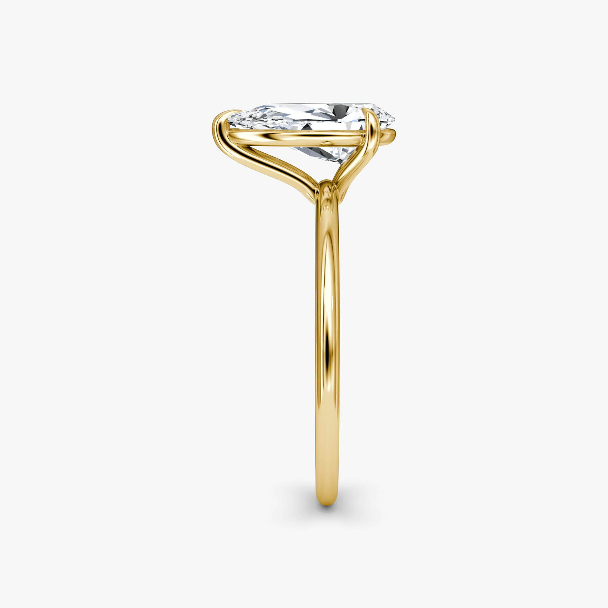 The Petite 4-Prong Solitaire | Pear | 18k | Yellow Gold | bandAccent: Plain | diamondOrientation: vertical | caratWeight: other
