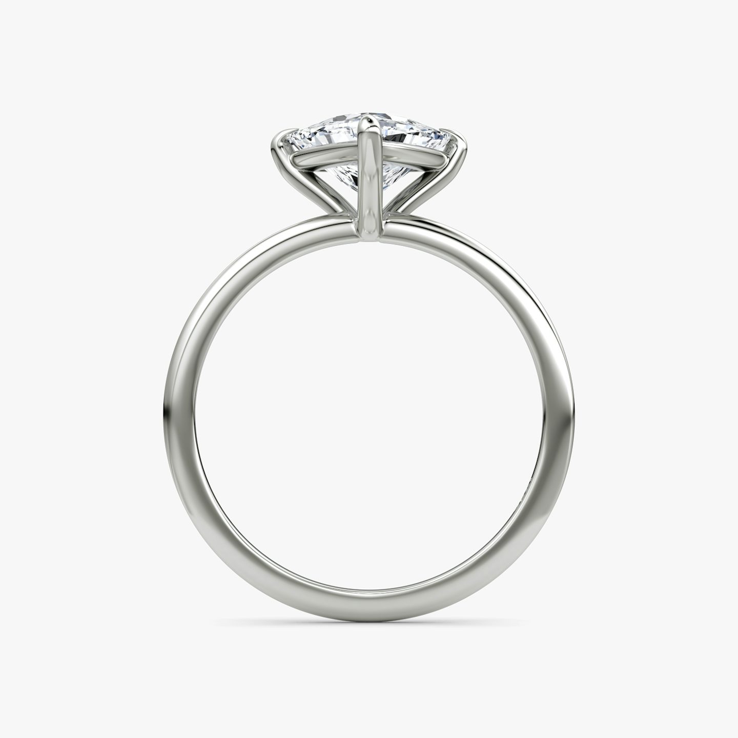 The Petite 4-Prong Solitaire | Trillion | 18k | White Gold | bandAccent: Plain | diamondOrientation: vertical | caratWeight: other