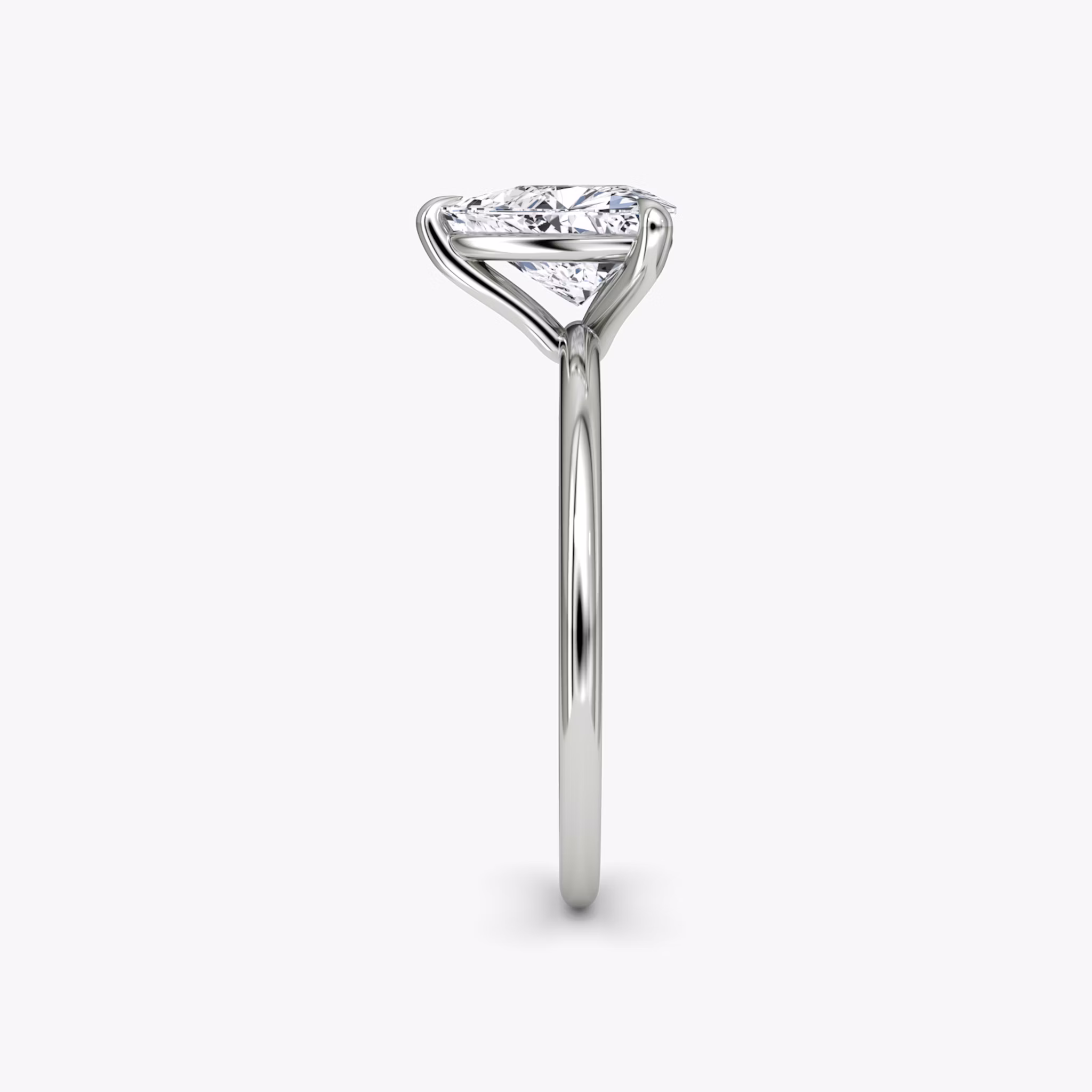 The Petite 4-Prong Solitaire | Trillion | Platinum | bandAccent: Plain | diamondOrientation: vertical | caratWeight: other