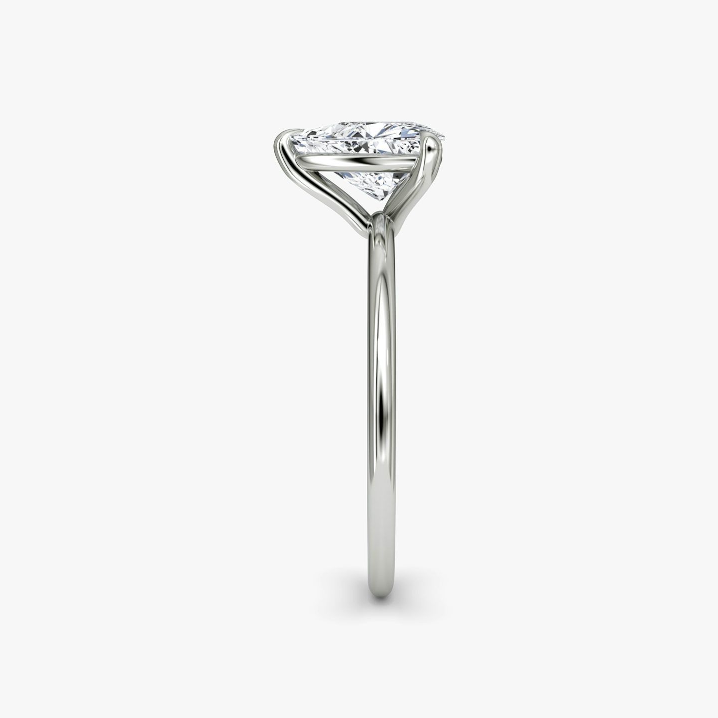 The Petite 4-Prong Solitaire | Trillion | 18k | White Gold | bandAccent: Plain | diamondOrientation: vertical | caratWeight: other