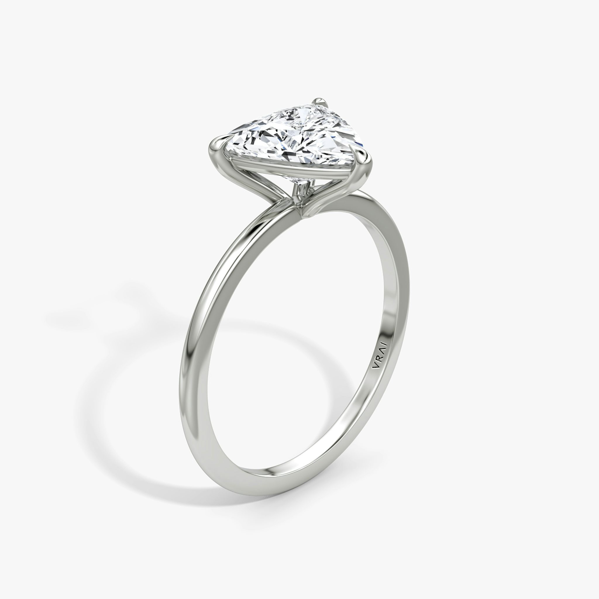 The Petite 4-Prong Solitaire | Trillion | Platinum | bandAccent: Plain | diamondOrientation: vertical | caratWeight: other