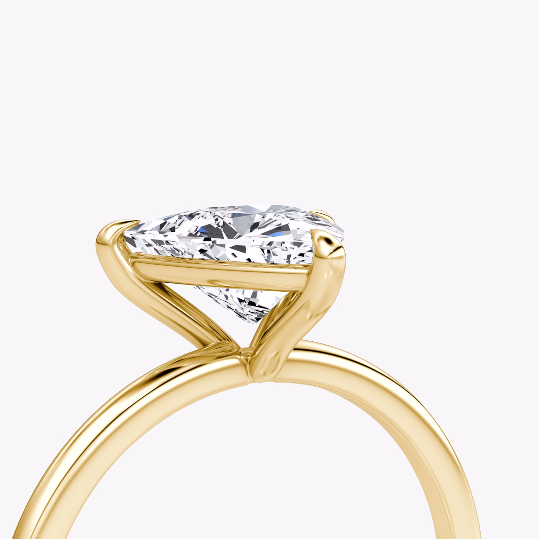 The Petite 4-Prong Solitaire | Trillion | 18k | Yellow Gold | bandAccent: Plain | diamondOrientation: vertical | caratWeight: other