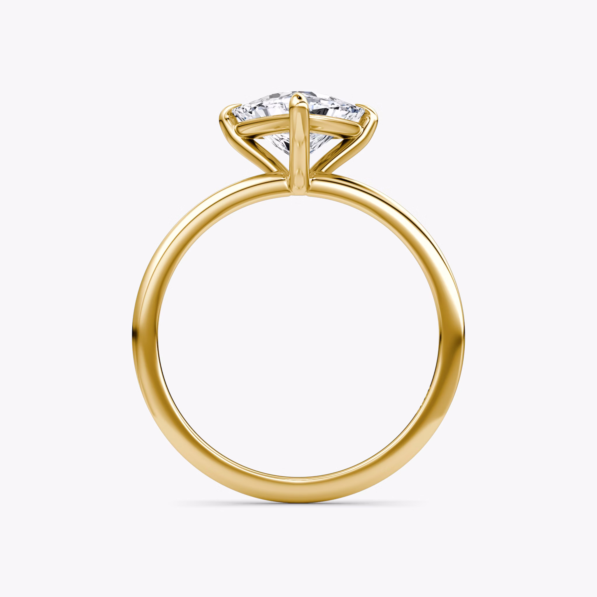 The Petite 4-Prong Solitaire | Trillion | 18k | Yellow Gold | bandAccent: Plain | diamondOrientation: vertical | caratWeight: other