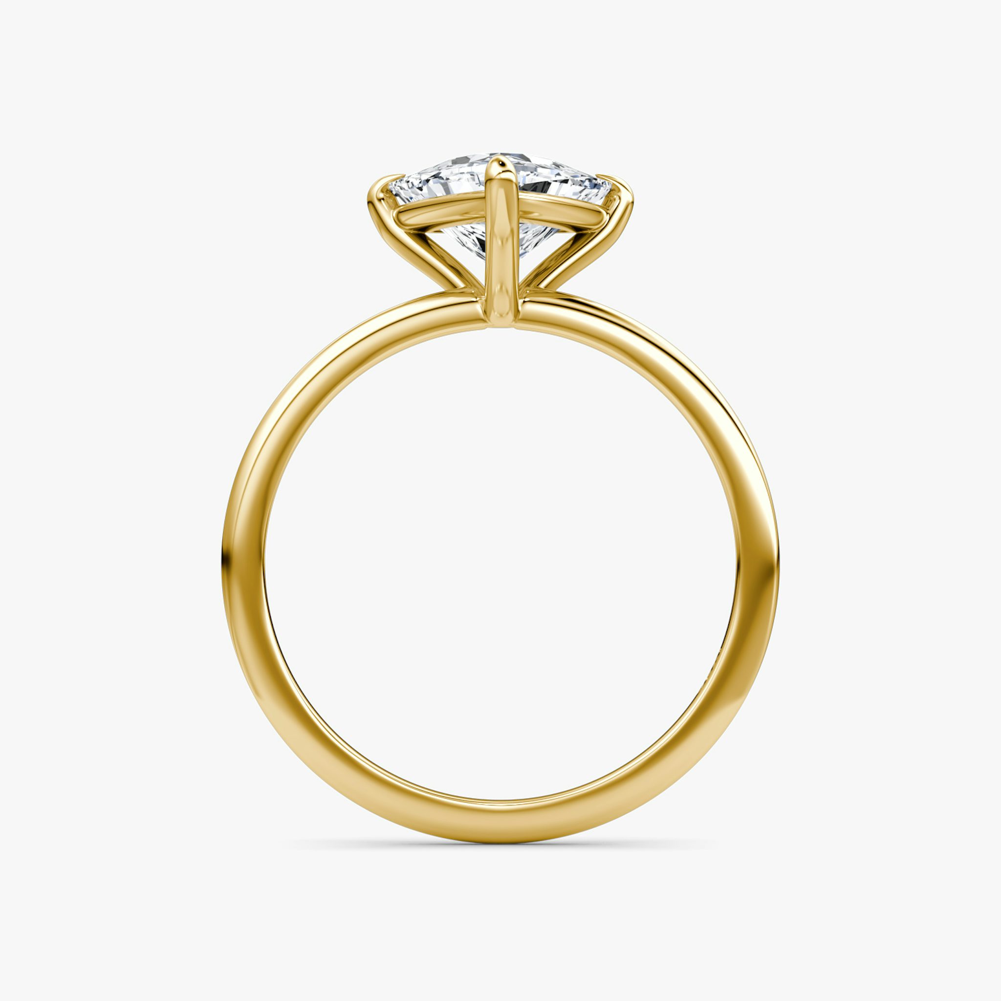 The Petite 4-Prong Solitaire | Trillion | 18k | Yellow Gold | bandAccent: Plain | diamondOrientation: vertical | caratWeight: other