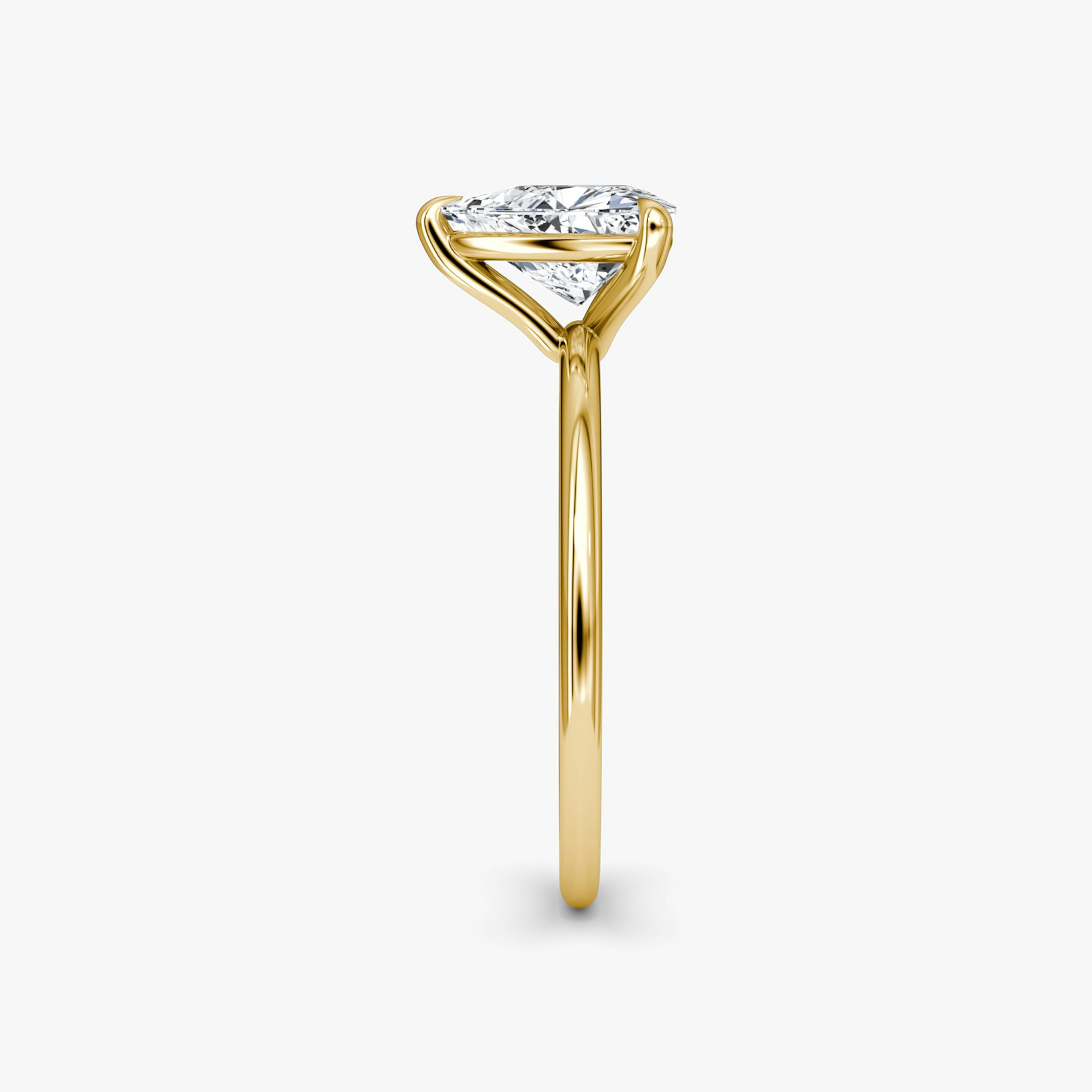 The Petite 4-Prong Solitaire | Trillion | 18k | Yellow Gold | bandAccent: Plain | diamondOrientation: vertical | caratWeight: other