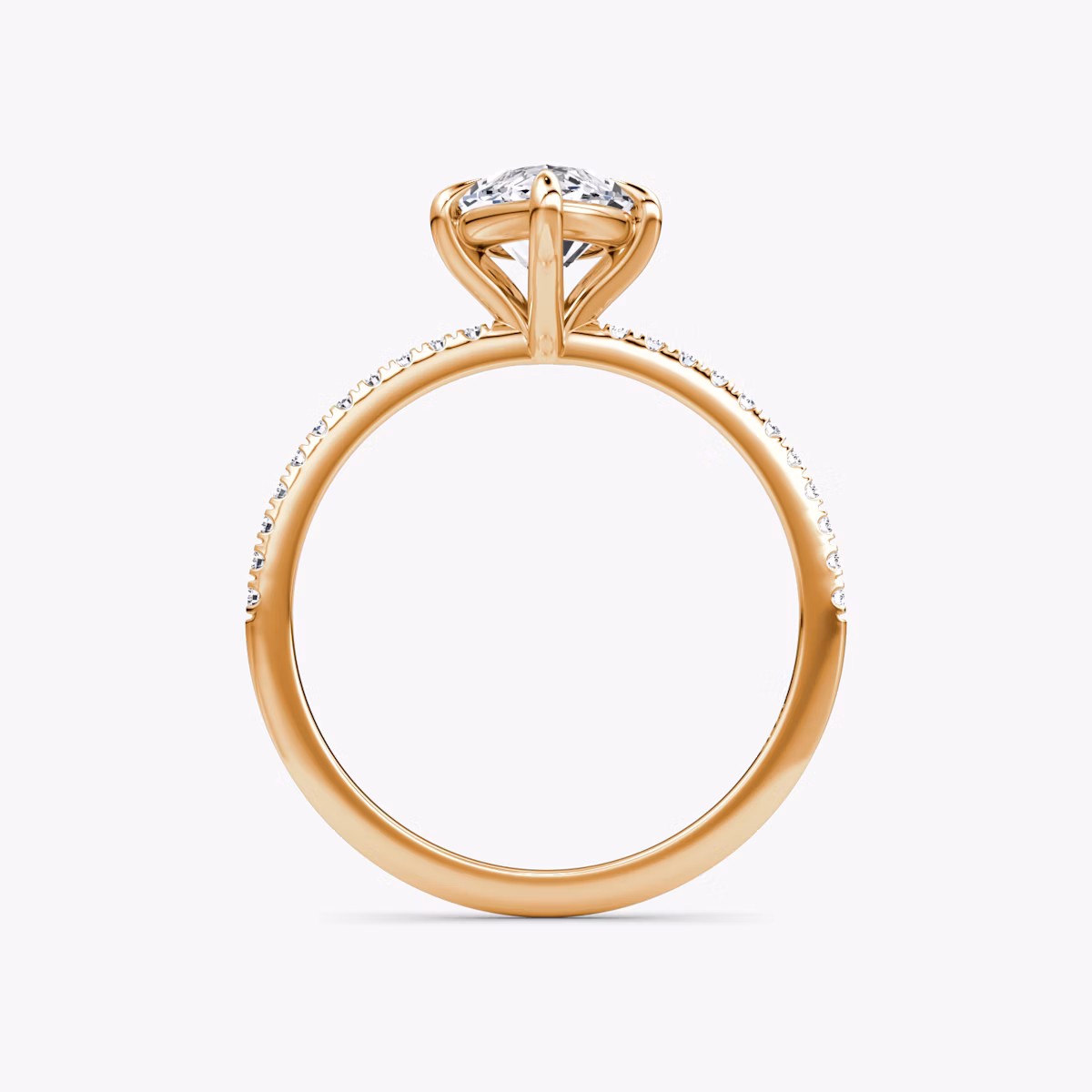 The Petite 4-Prong Solitaire | Marquise | 14k | Rose Gold | bandAccent: Pavé | diamondOrientation: vertical | caratWeight: other