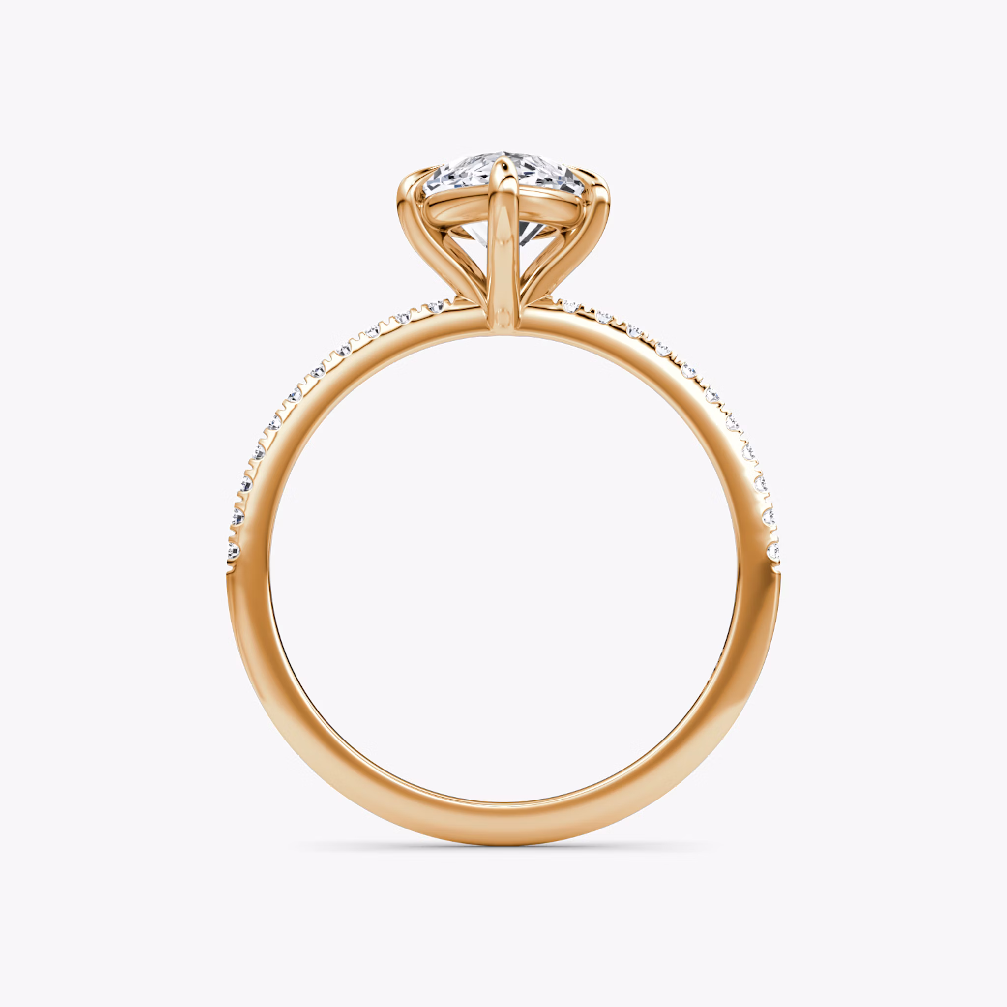 The Petite 4-Prong Solitaire | Marquise | 14k | Rose Gold | bandAccent: Pavé | diamondOrientation: vertical | caratWeight: other
