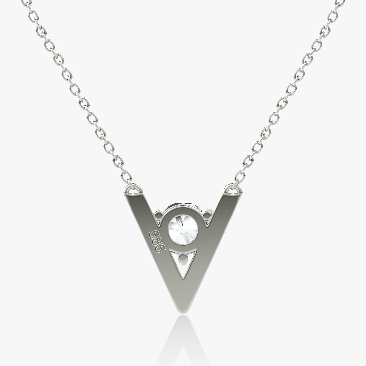 VRAI V Solitaire Necklace | Round Brilliant | 14k | White Gold | caratWeight: 1.0ct