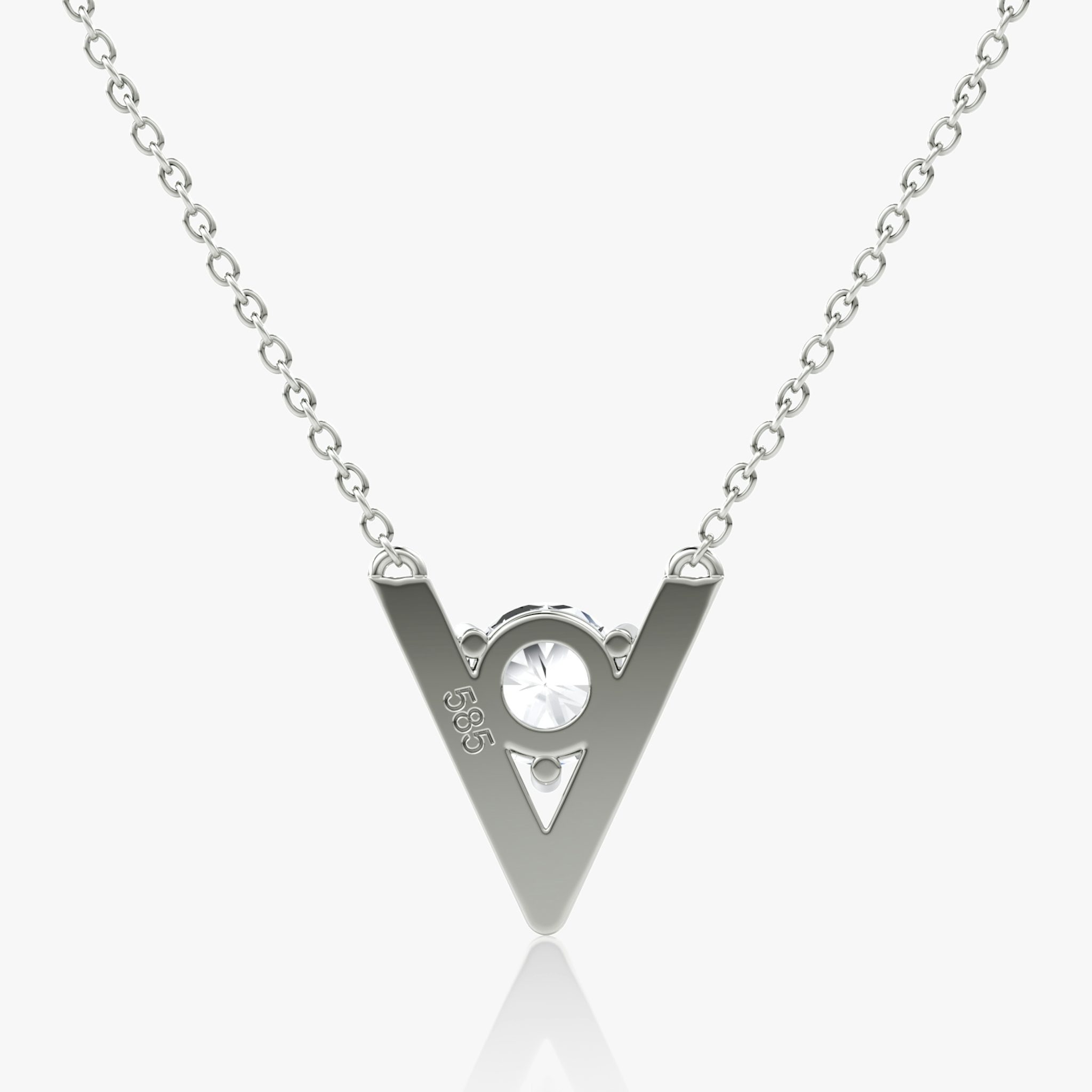 VRAI V Solitaire Necklace | Round Brilliant | 14k | White Gold | caratWeight: 1.0ct