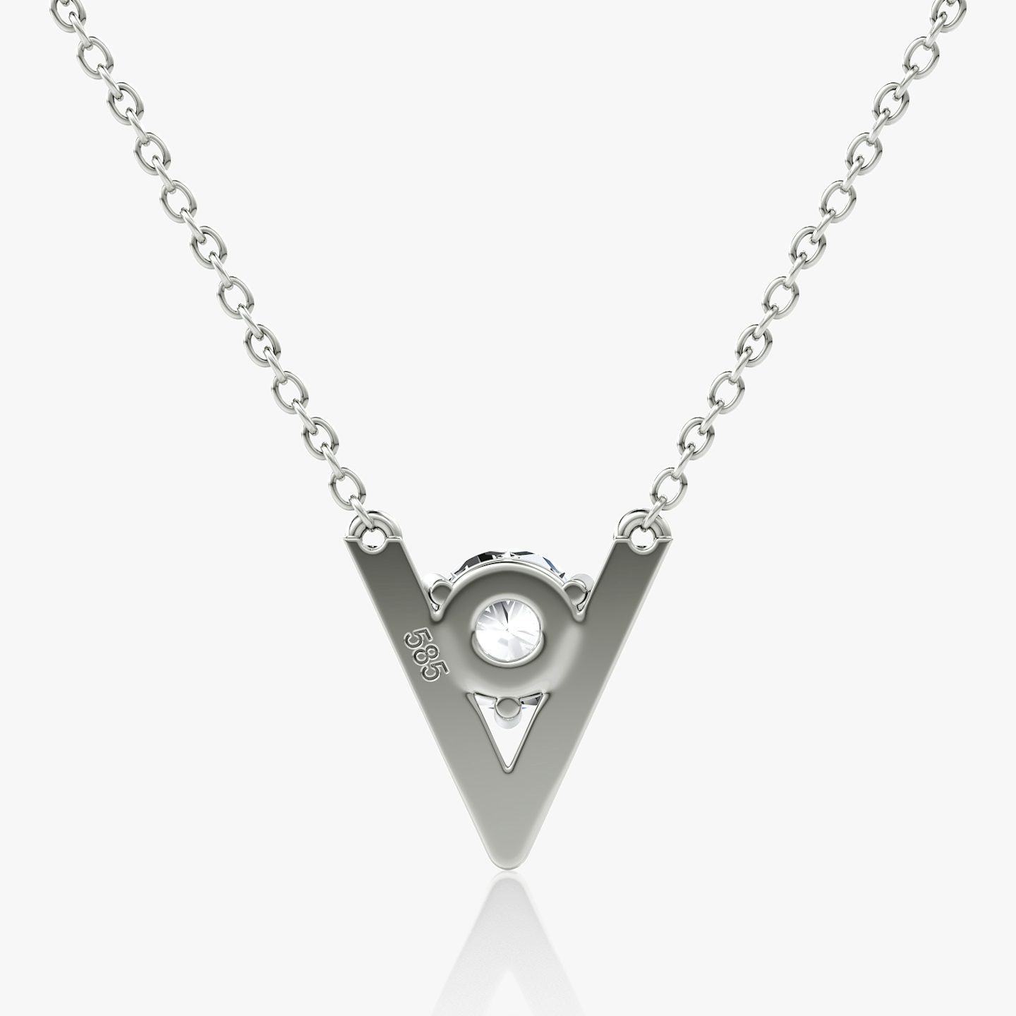 VRAI V Solitaire Necklace | Round Brilliant | 14k | White Gold | caratWeight: 0.75ct