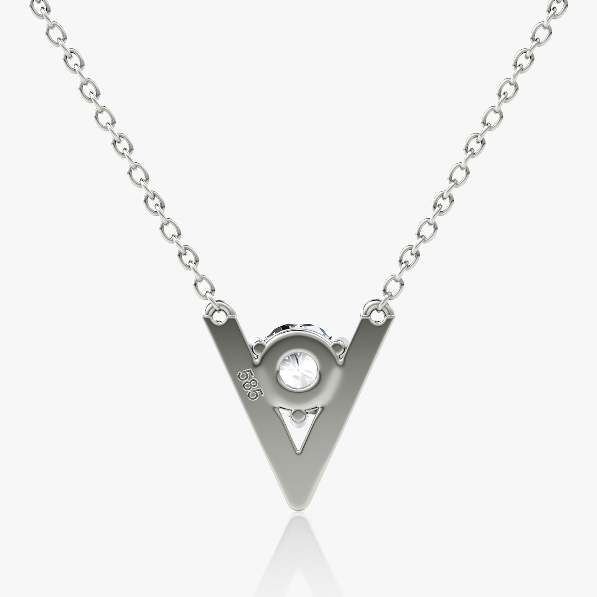 VRAI V Solitaire Necklace | Round Brilliant | 14k | White Gold | caratWeight: 0.75ct