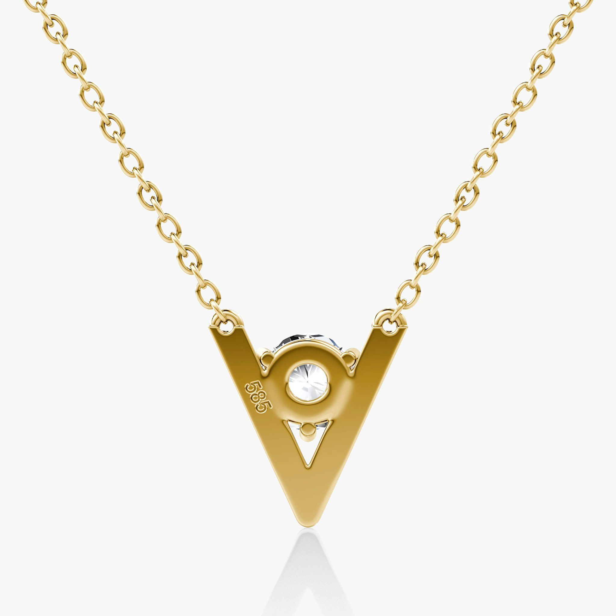 VRAI V Solitaire Necklace | Round Brilliant | 14k | Yellow Gold | caratWeight: 0.50ct