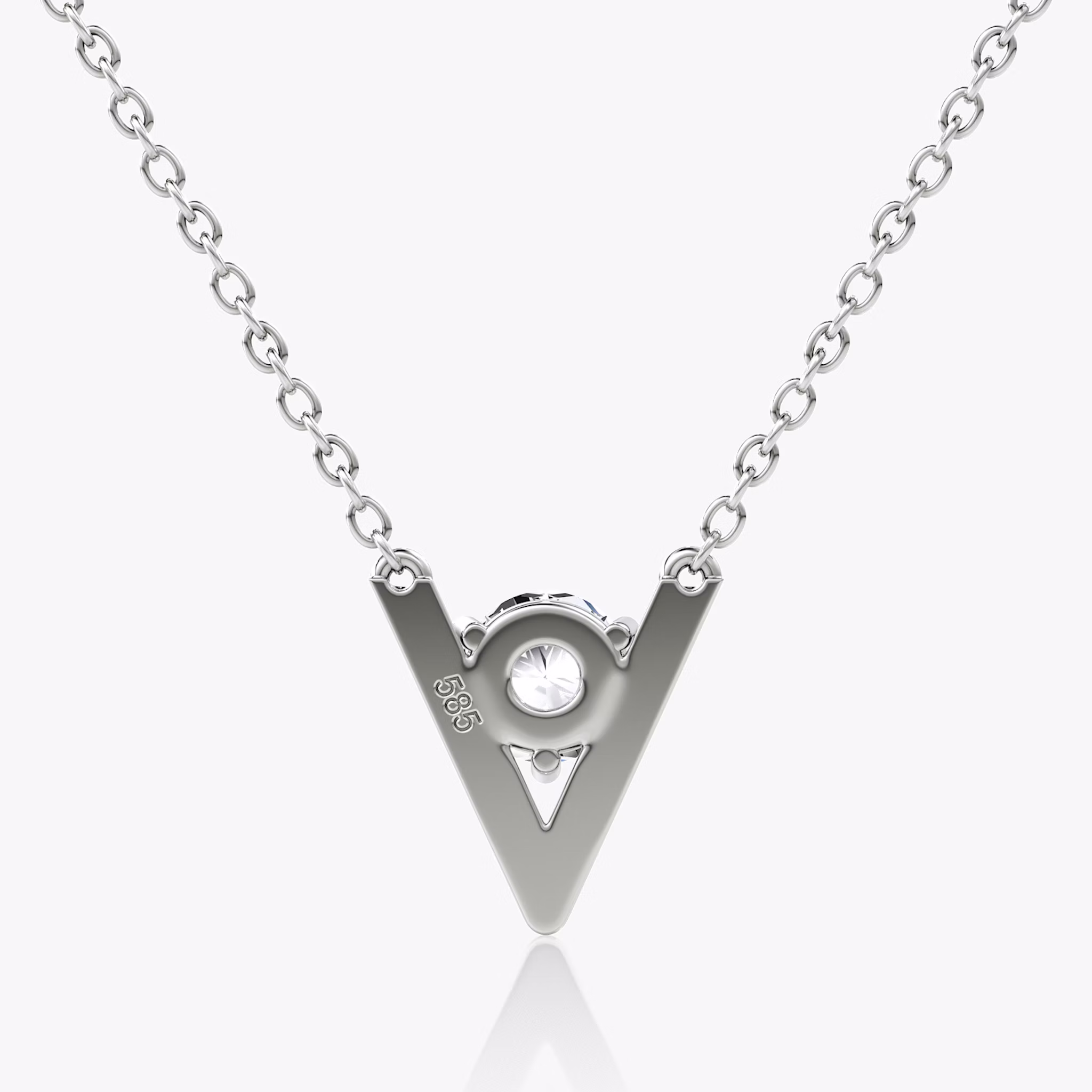 VRAI V Solitaire Necklace | Round Brilliant | 14k | White Gold | caratWeight: 0.50ct