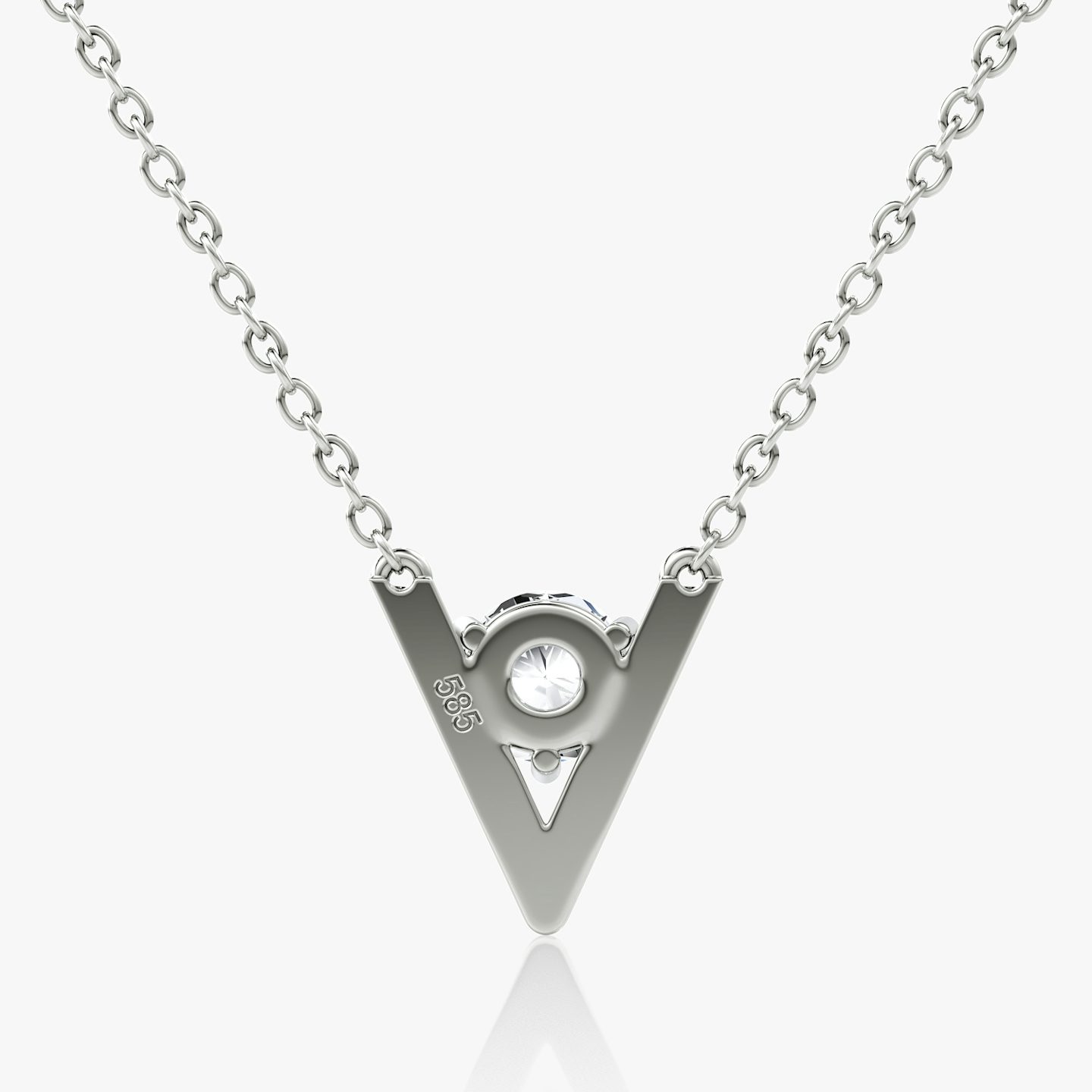 VRAI V Solitaire Necklace | Round Brilliant | 14k | White Gold | caratWeight: 0.50ct