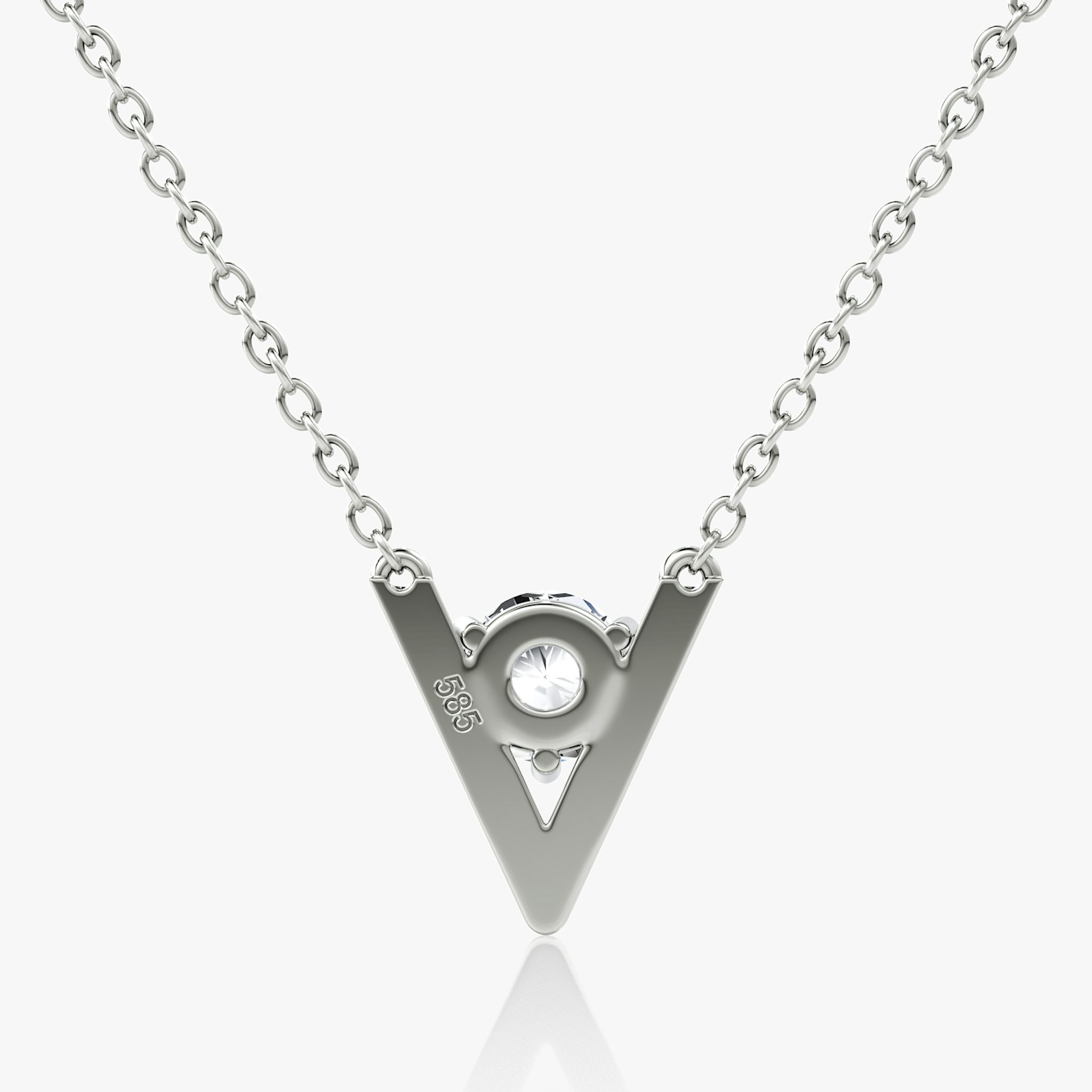 VRAI V Solitaire Necklace | Round Brilliant | 14k | White Gold | caratWeight: 0.50ct